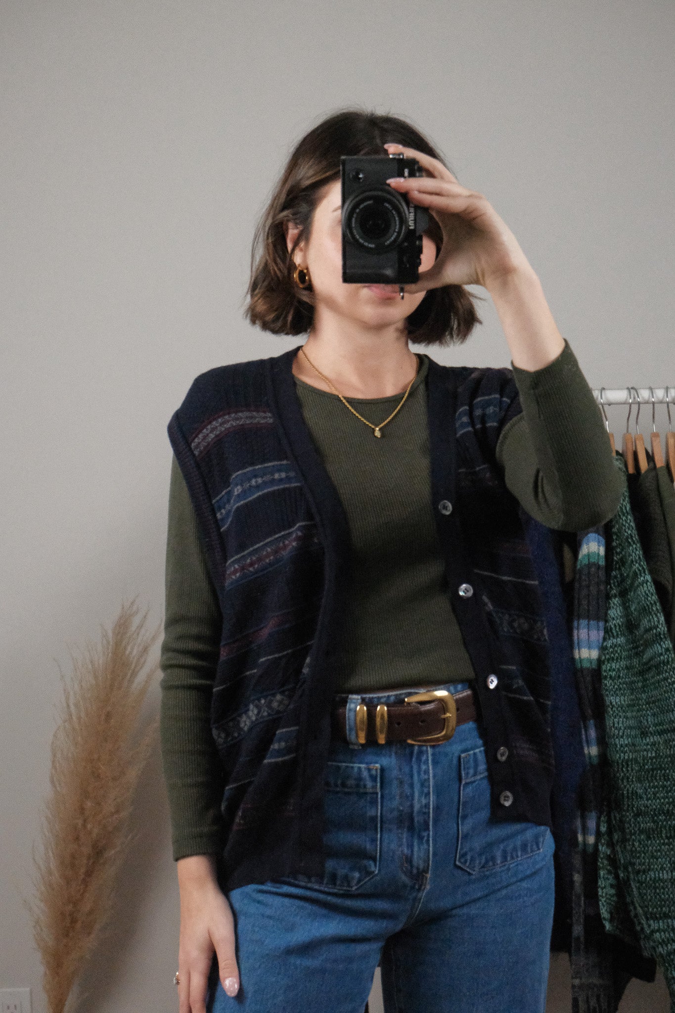 Made in Italy x Vintage x Wool Textured/Patterned Vest (M)