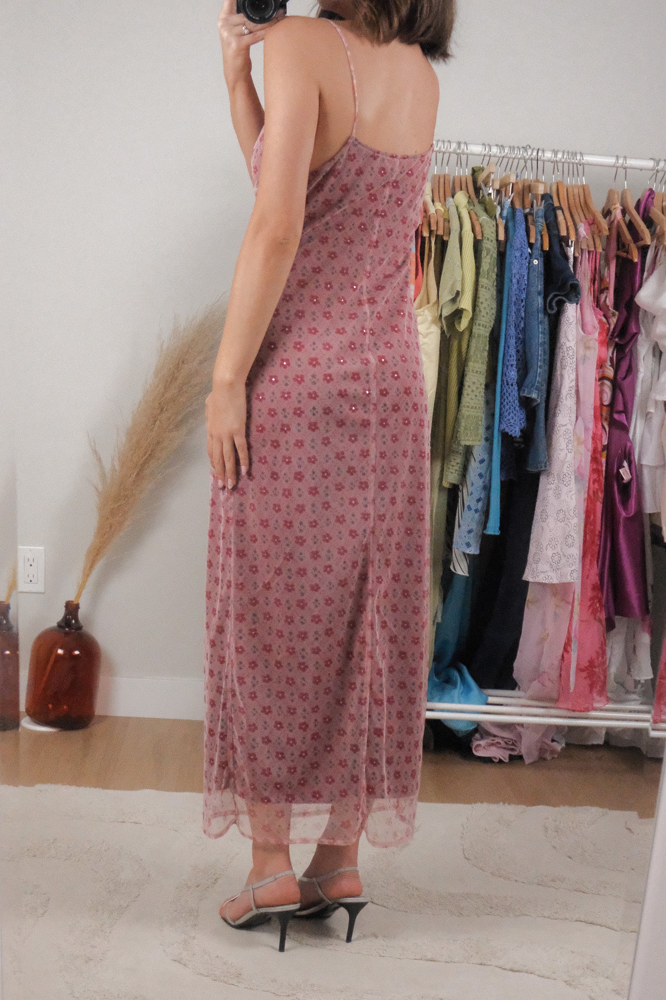 Vintage x Micromesh Flower Maxi Dress (L)