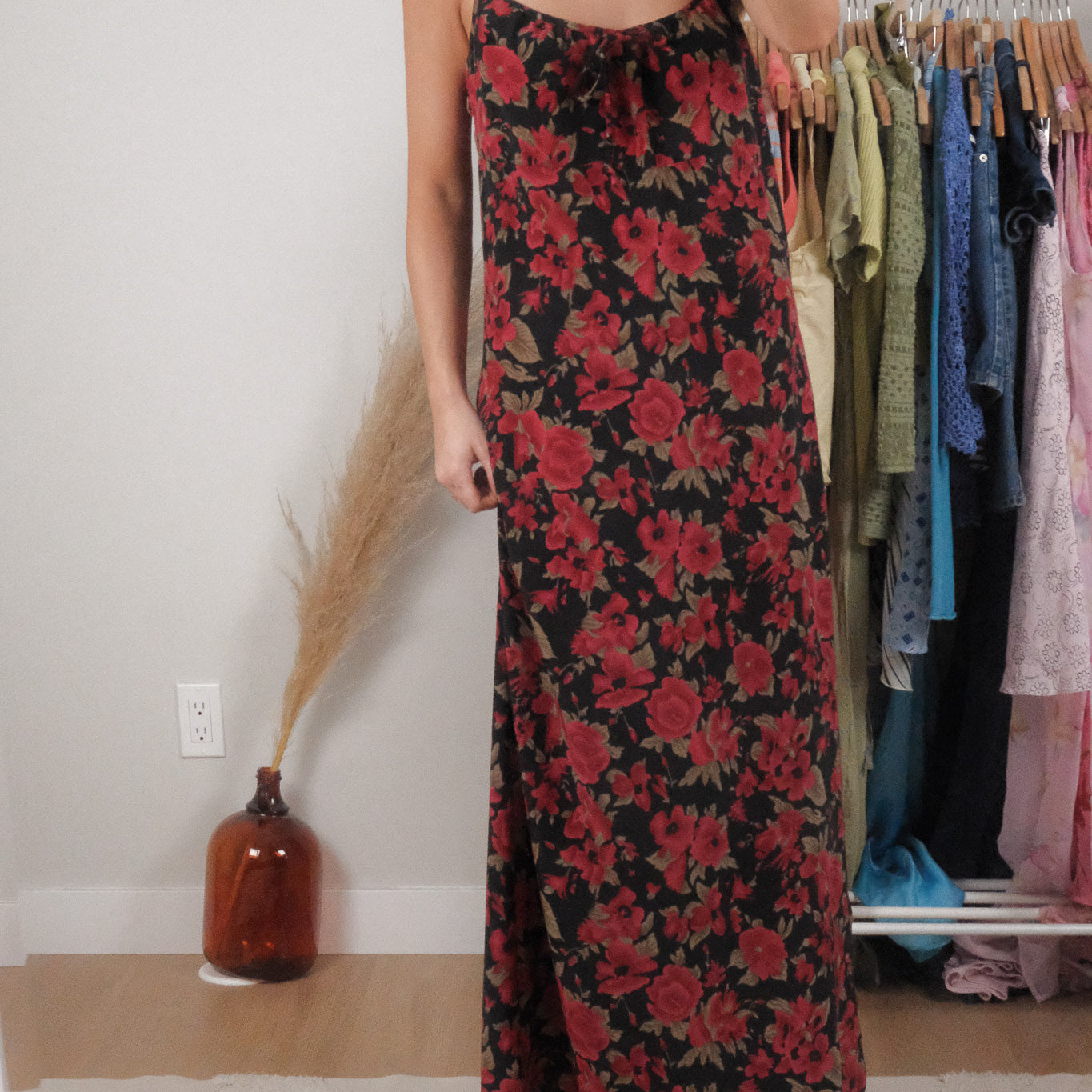 Vintage x Floral Maxi Dress (L)