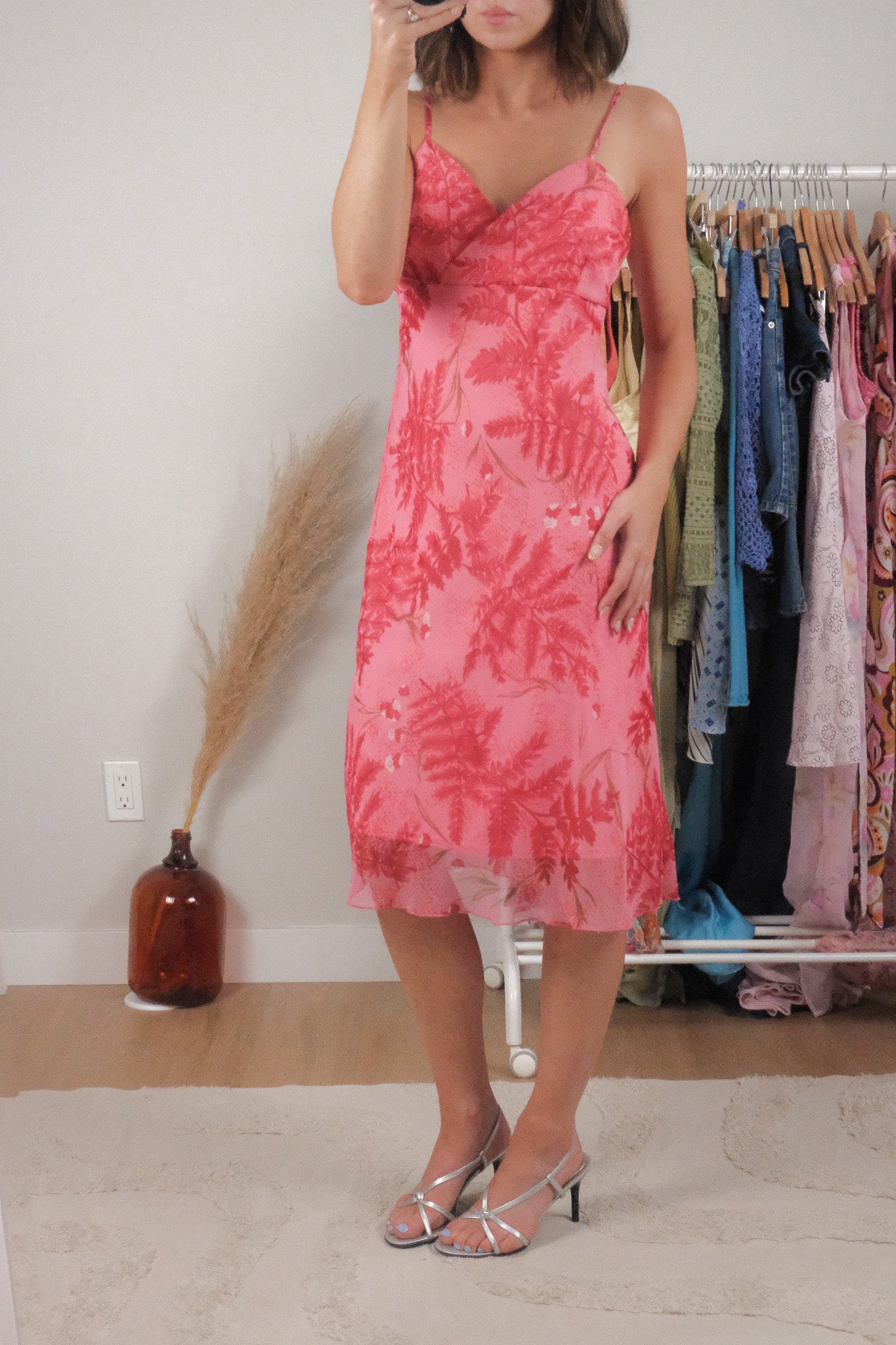 Vintage x Patterned Midi Dress (M)