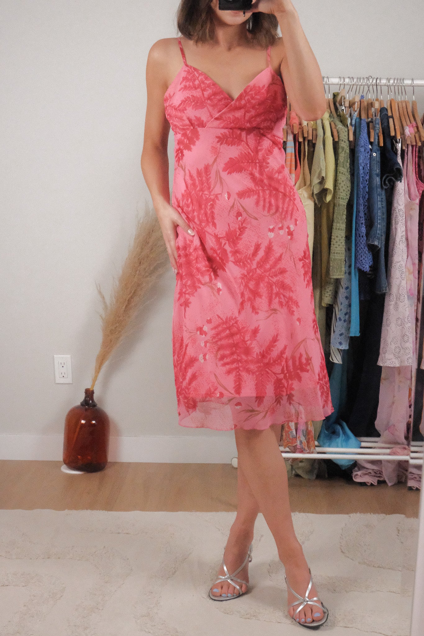 Vintage x Patterned Midi Dress (M)