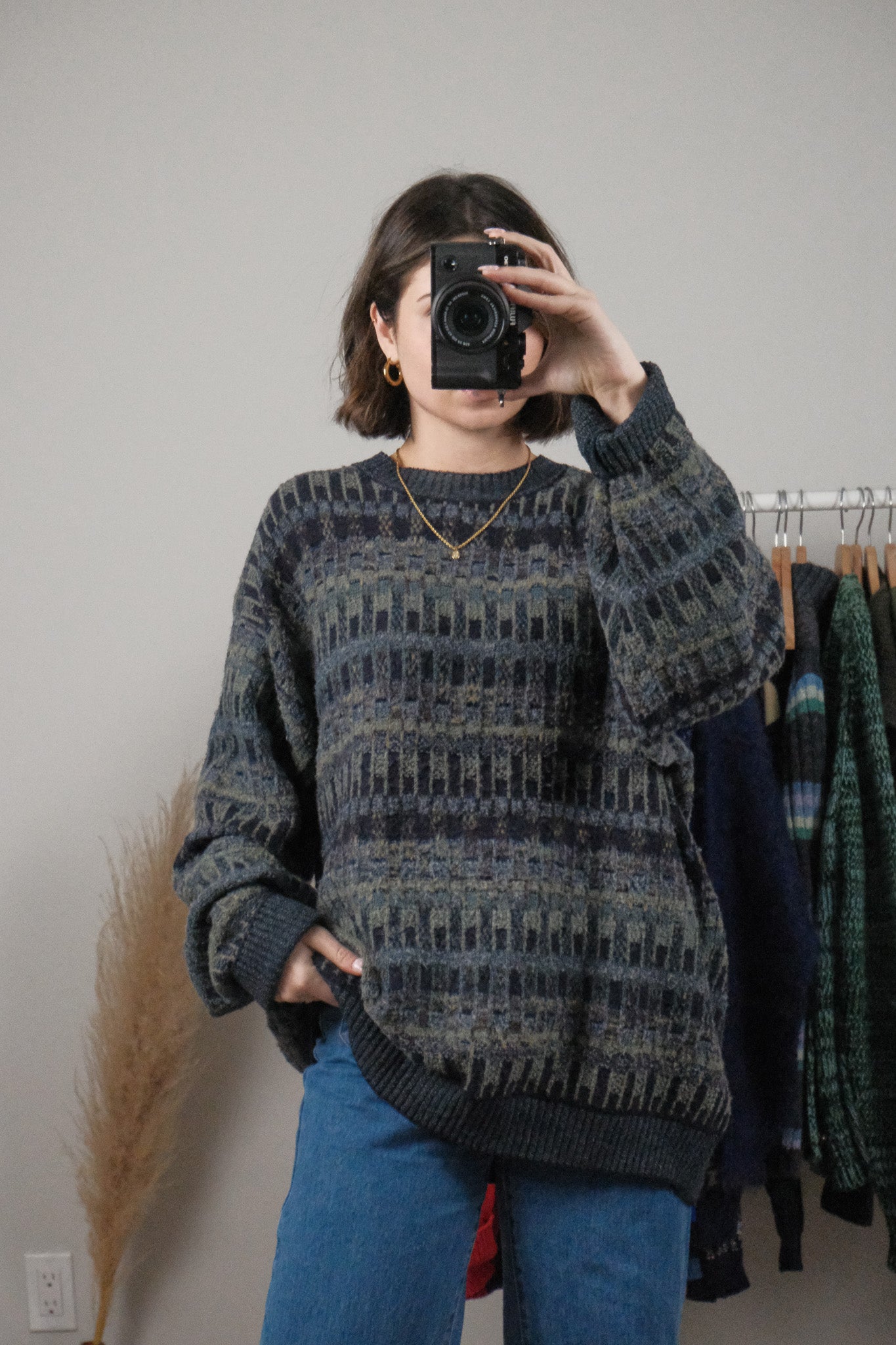 Made in Italy x Vintage x Wool Blend Textured/Patterned Knit (XXL)