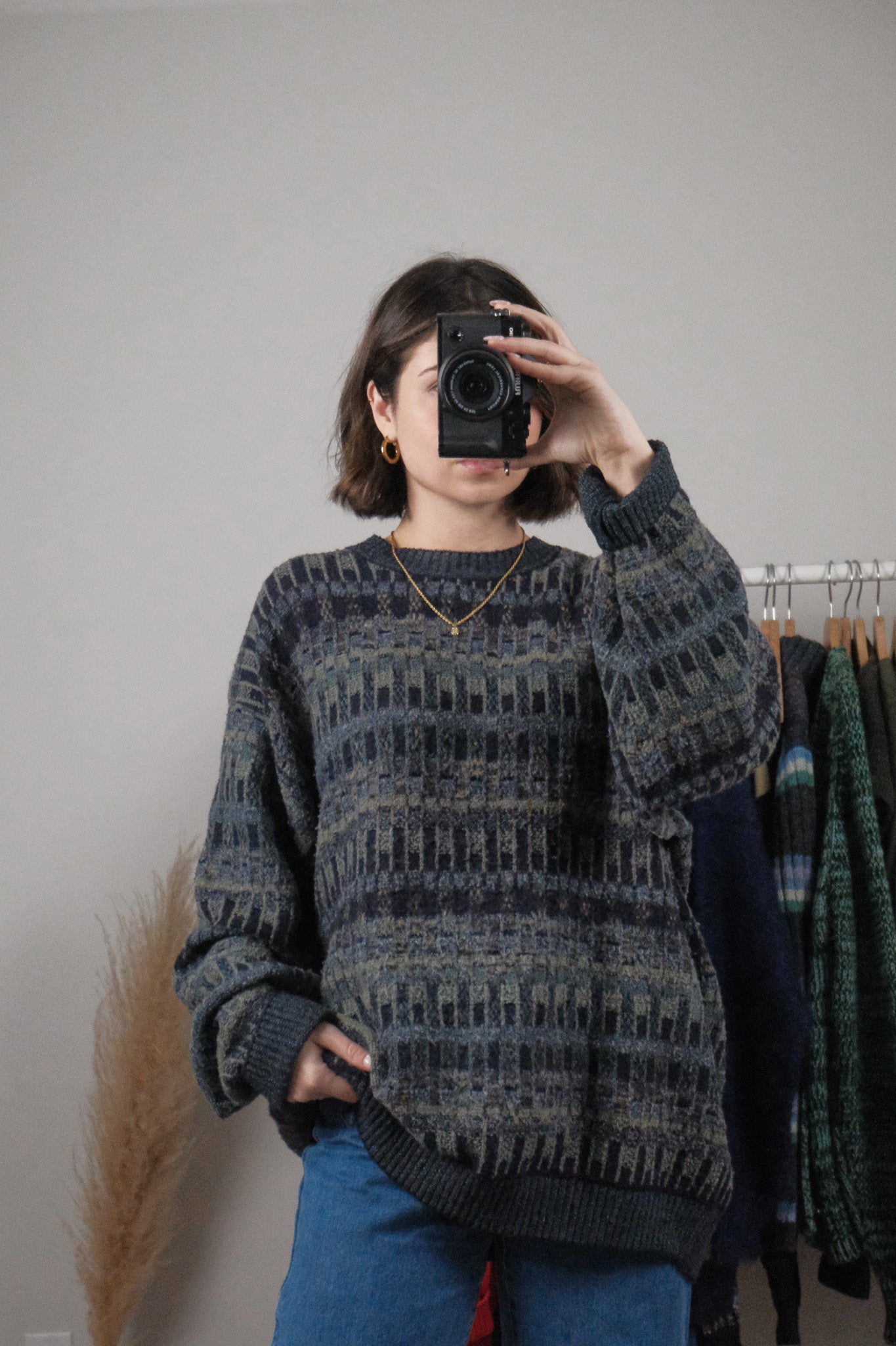 Made in Italy x Vintage x Wool Blend Textured/Patterned Knit (XXL)