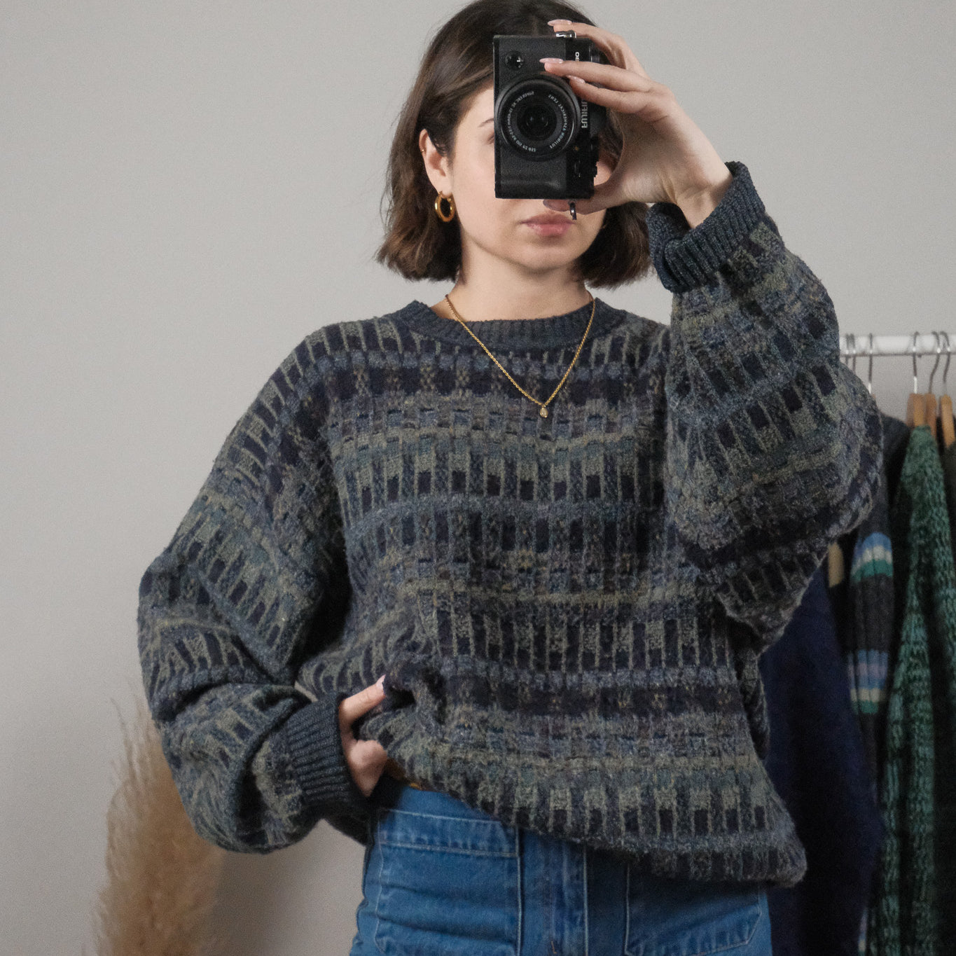 Made in Italy x Vintage x Wool Blend Textured/Patterned Knit (XXL)