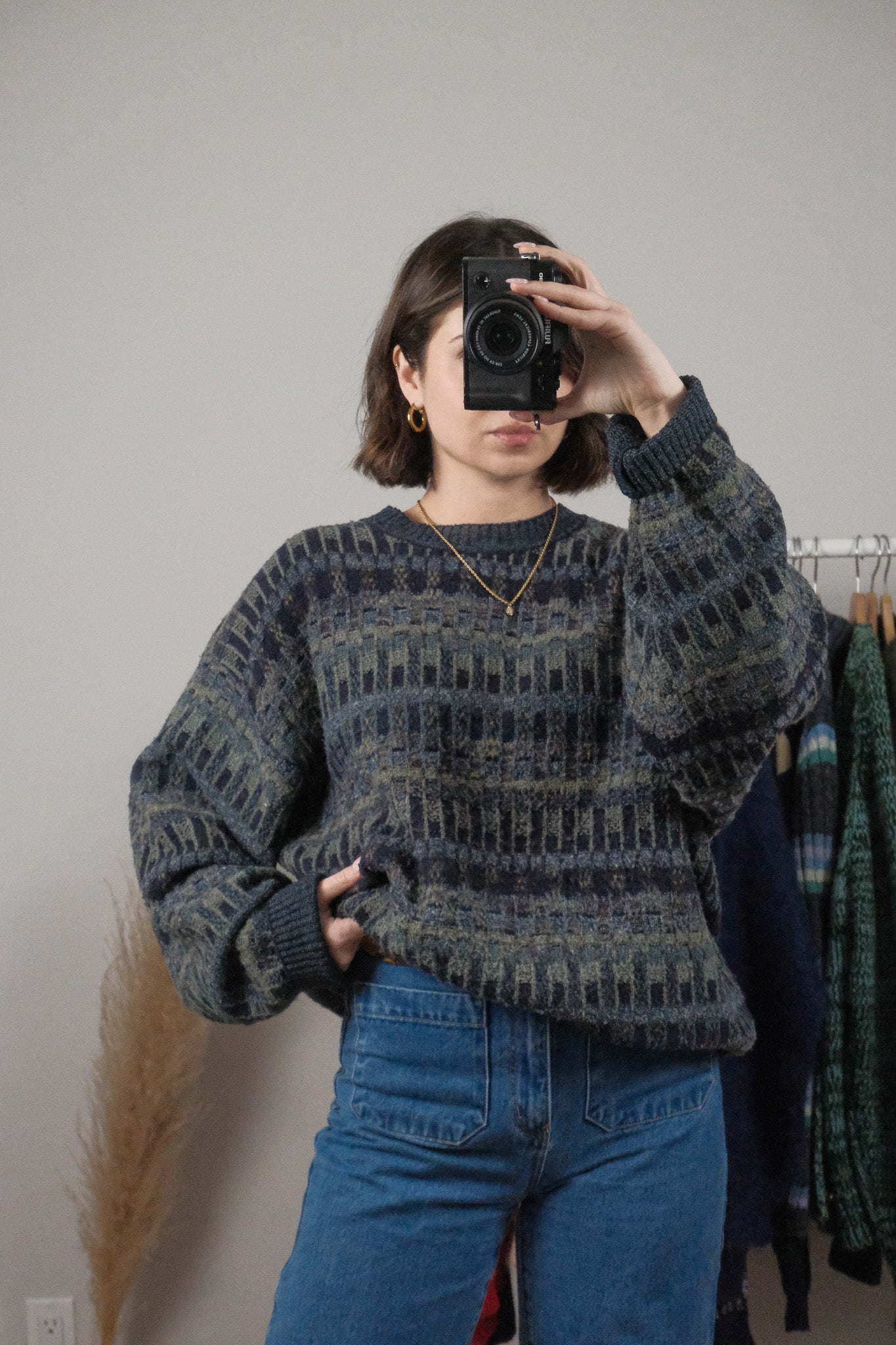 Made in Italy x Vintage x Wool Blend Textured/Patterned Knit (XXL)