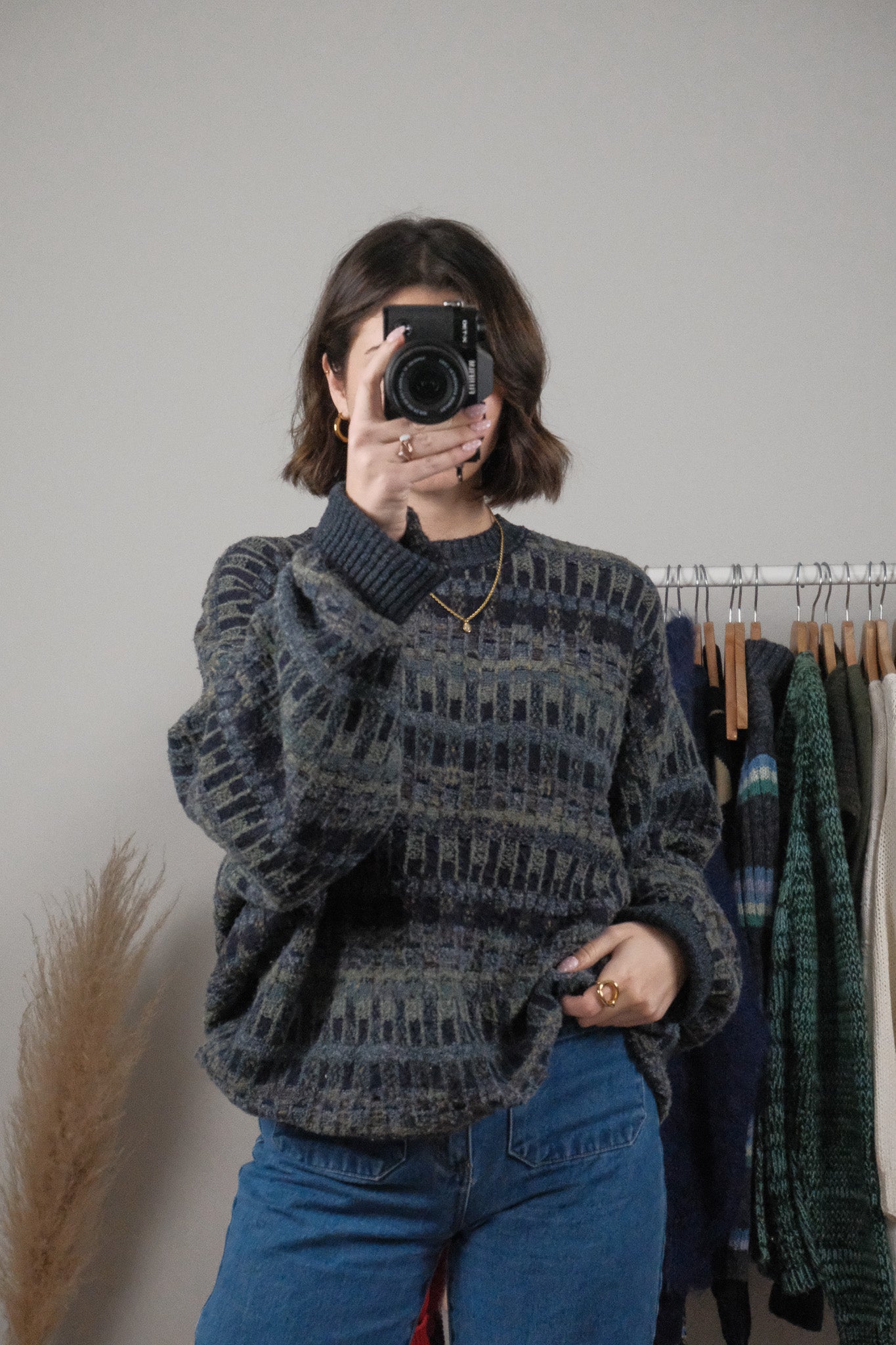 Made in Italy x Vintage x Wool Blend Textured/Patterned Knit (XXL)