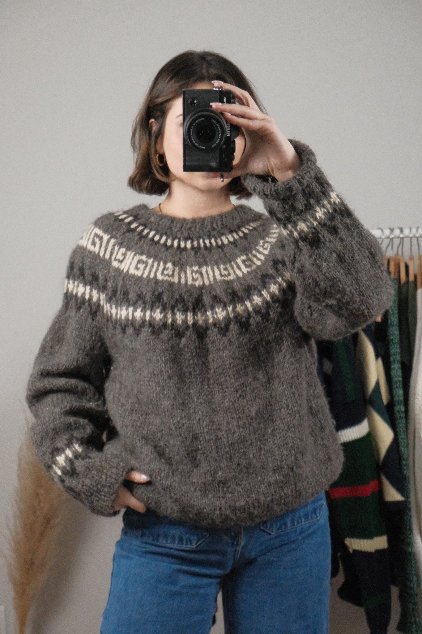 Vintage x Handmade Wool/Mohair Blend Fair Isle Knit (L)