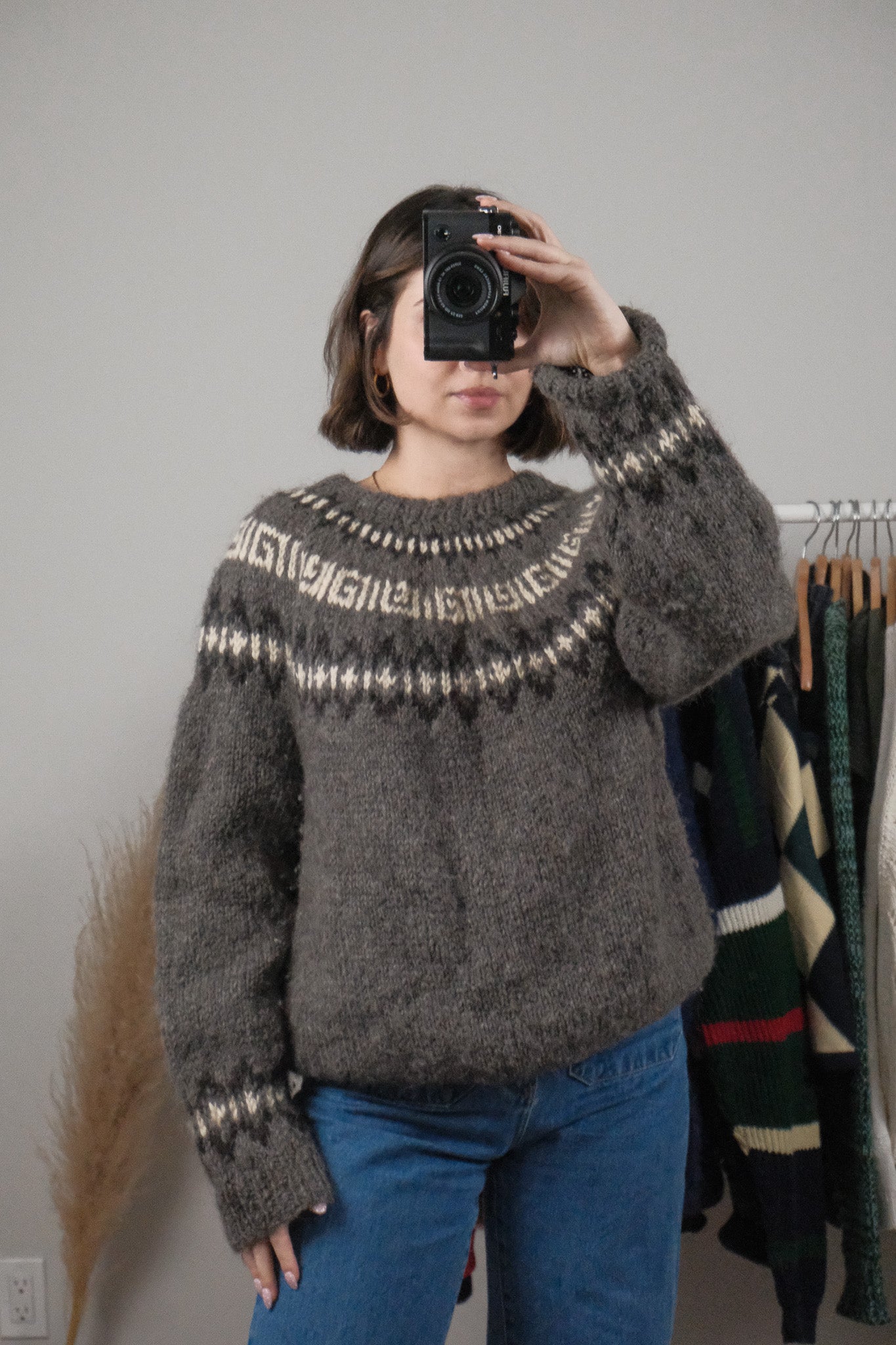 Vintage x Handmade Wool/Mohair Blend Fair Isle Knit (L)