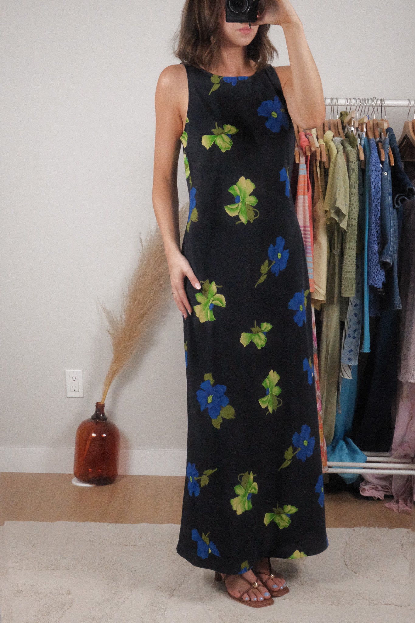 Made in Canada x Vintage x Flower Maxi Dress (L)