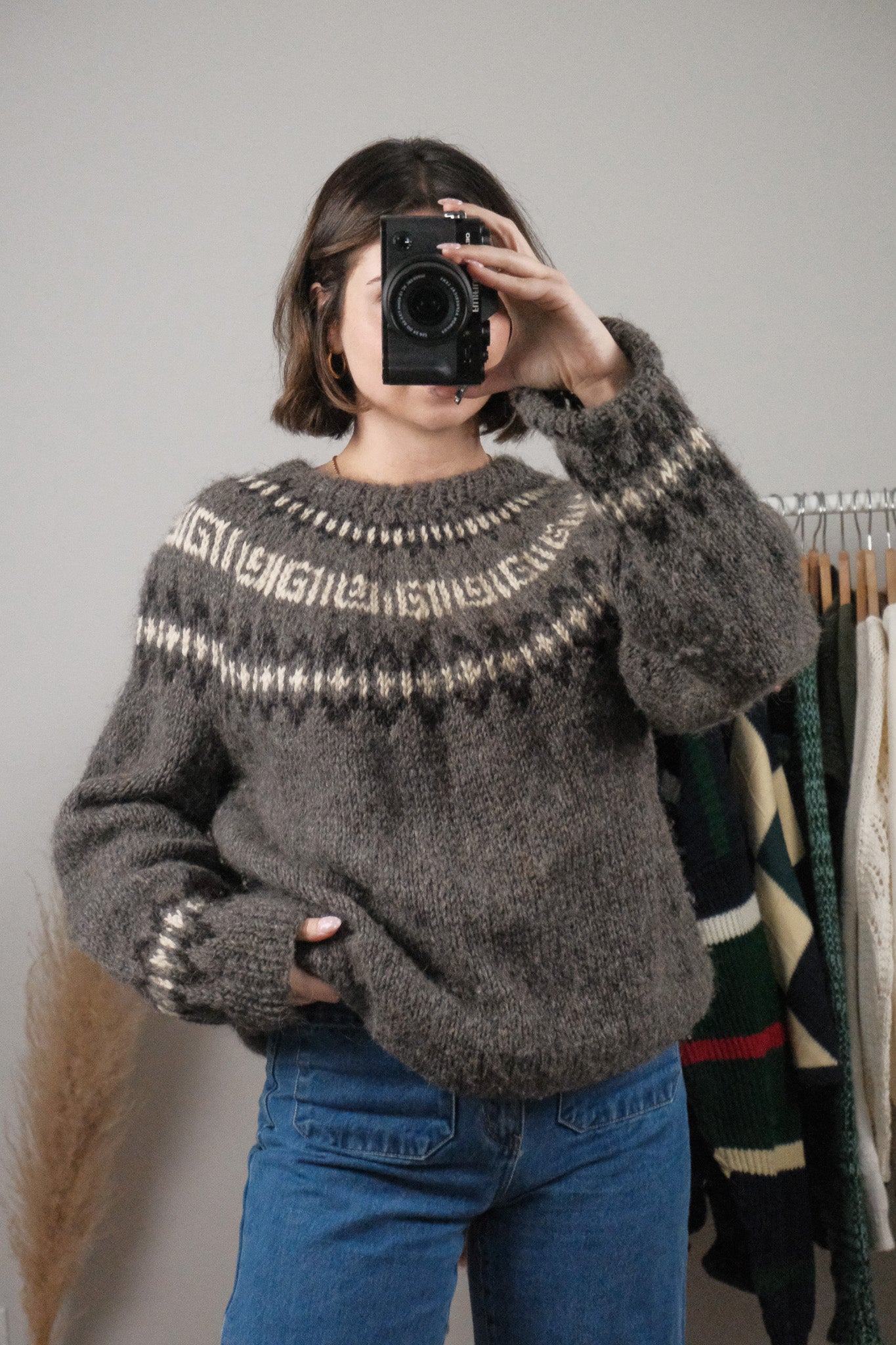 Vintage x Handmade Wool/Mohair Blend Fair Isle Knit (L)