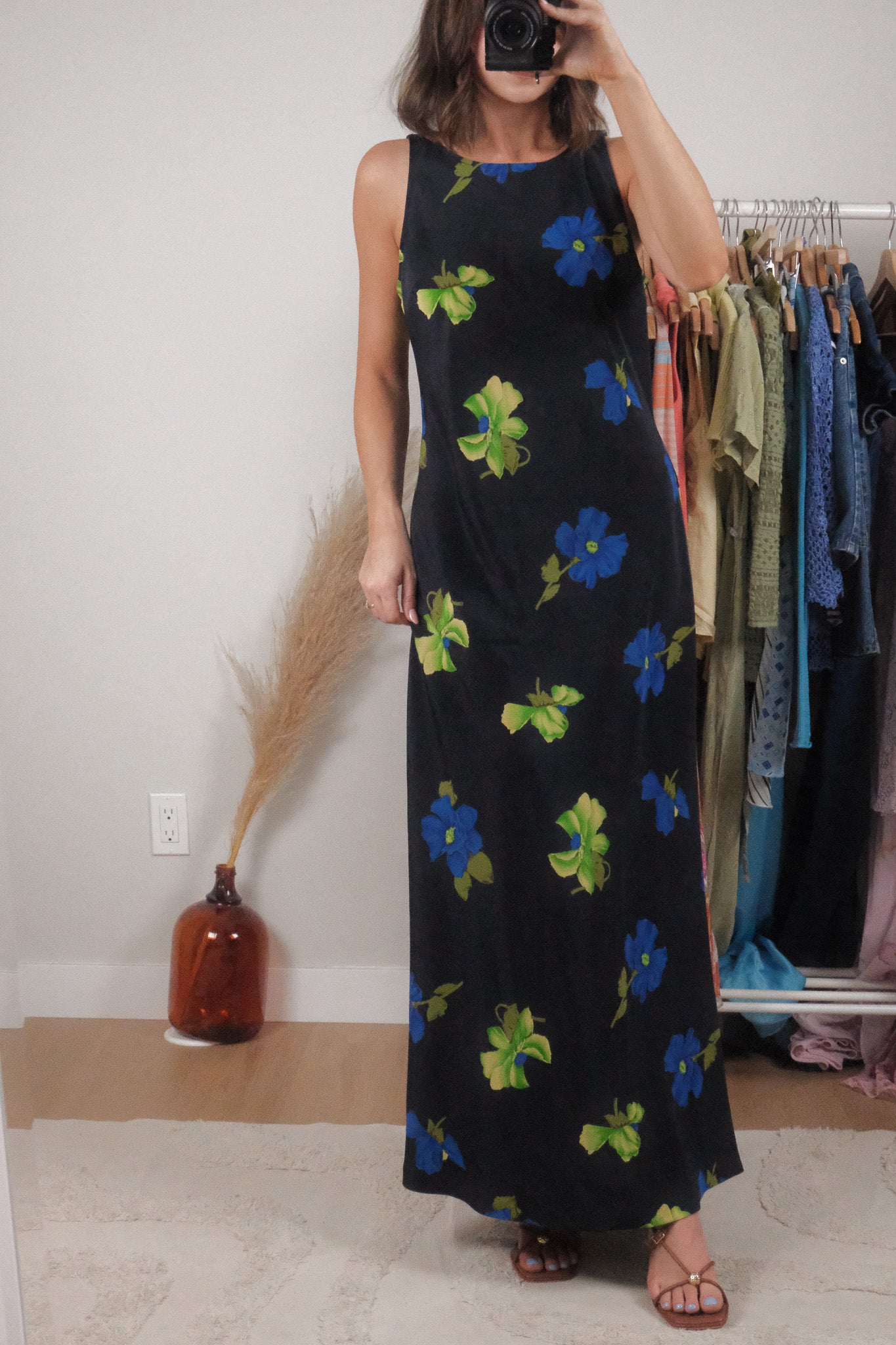 Made in Canada x Vintage x Flower Maxi Dress (L)