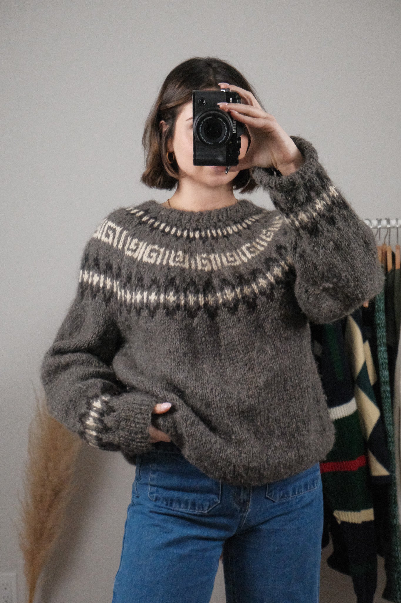 Vintage x Handmade Wool/Mohair Blend Fair Isle Knit (L)