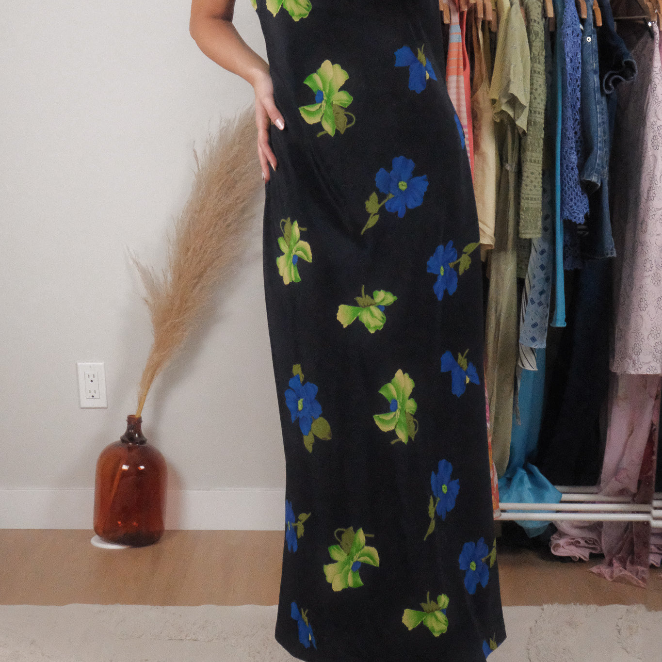 Made in Canada x Vintage x Flower Maxi Dress (L)
