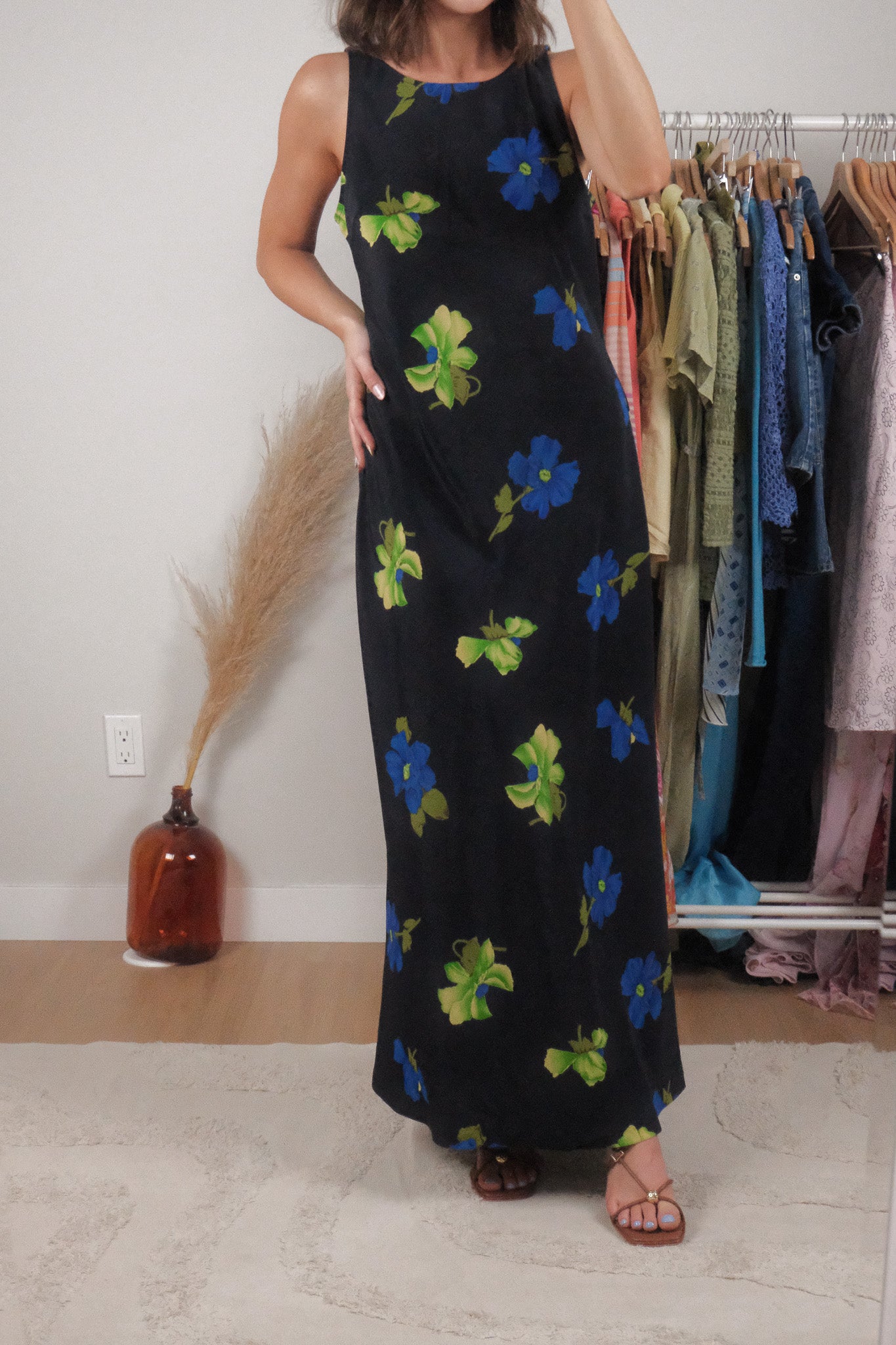 Made in Canada x Vintage x Flower Maxi Dress (L)