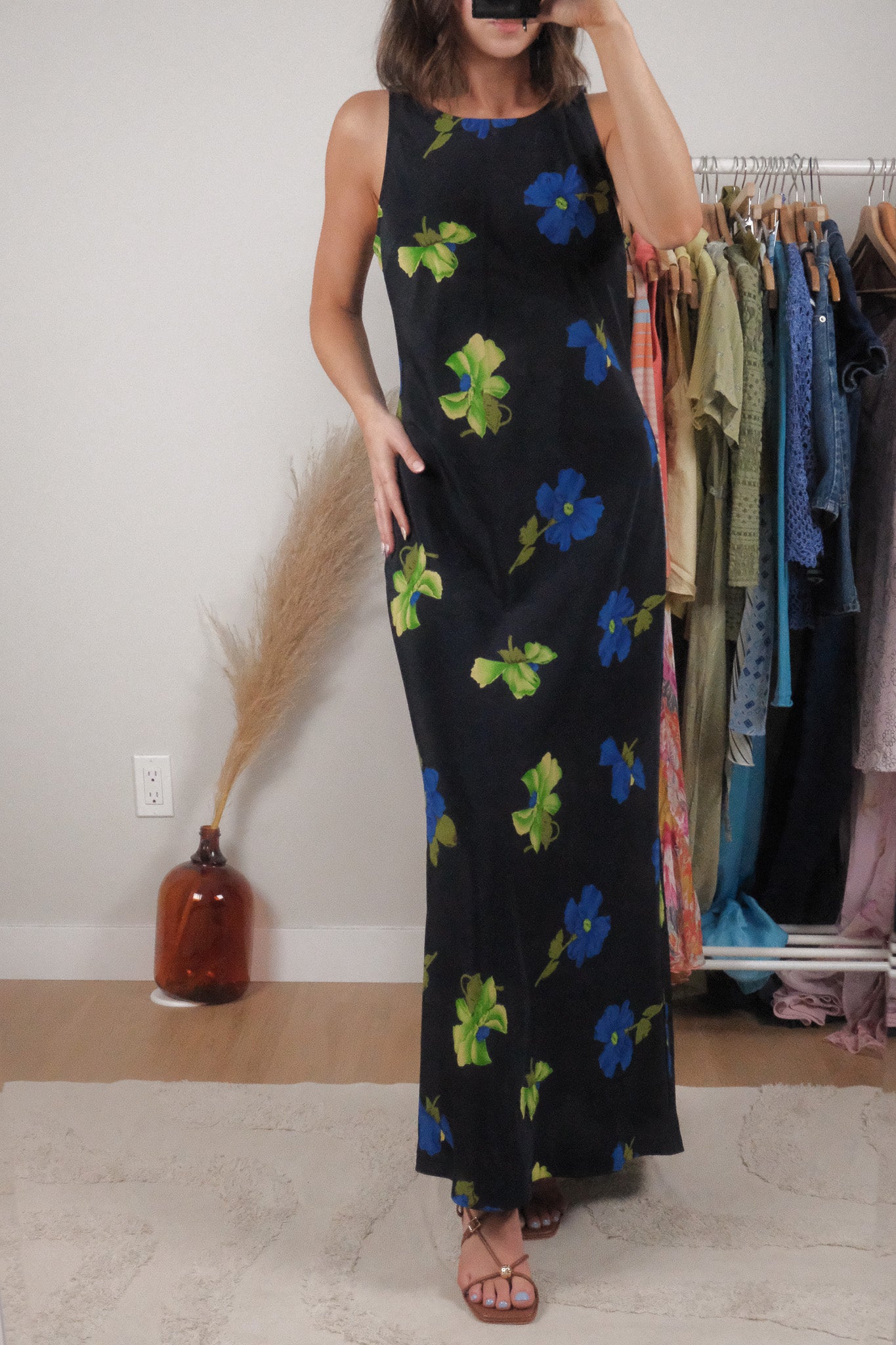 Made in Canada x Vintage x Flower Maxi Dress (L)