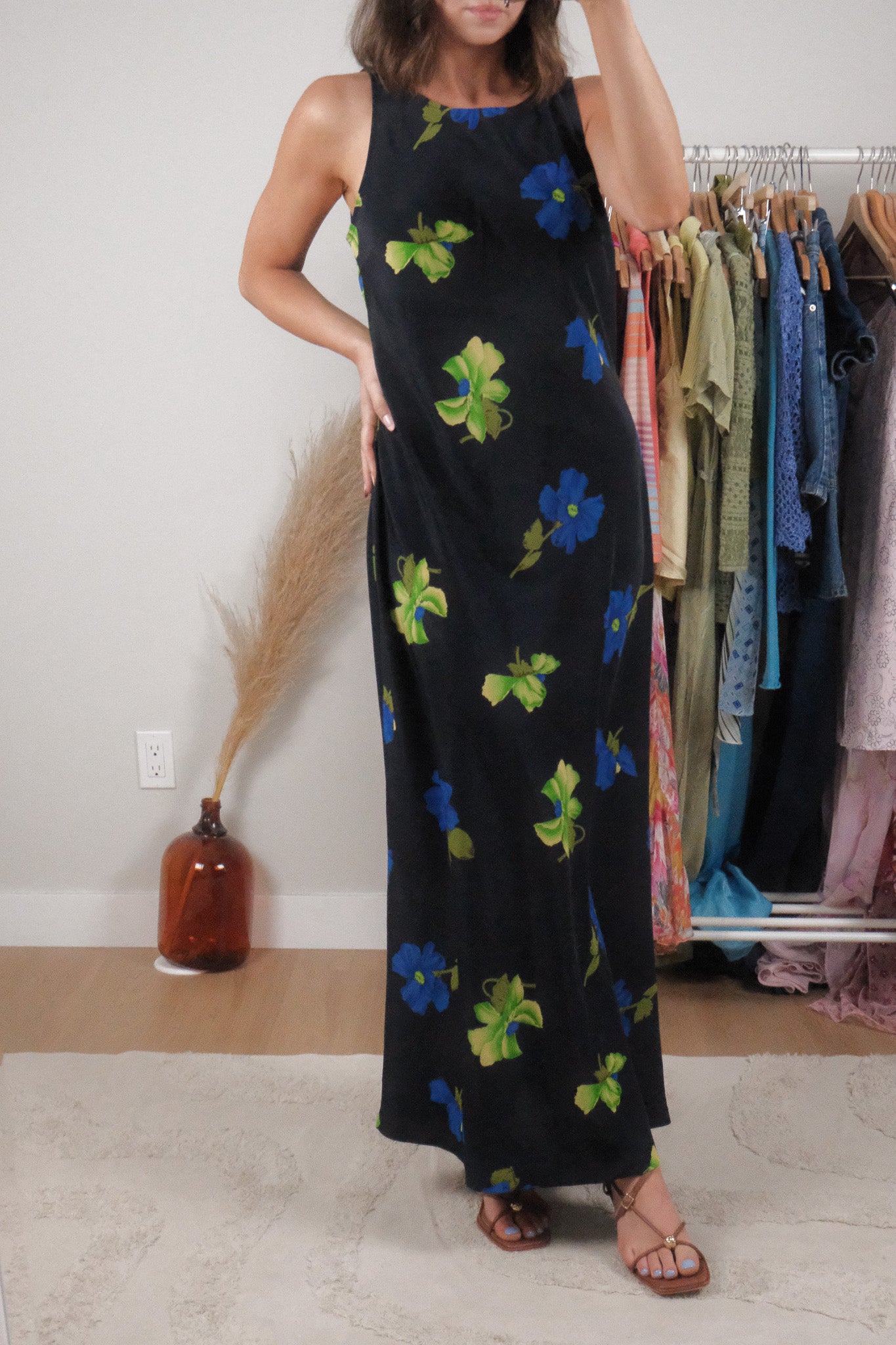 Made in Canada x Vintage x Flower Maxi Dress (L)