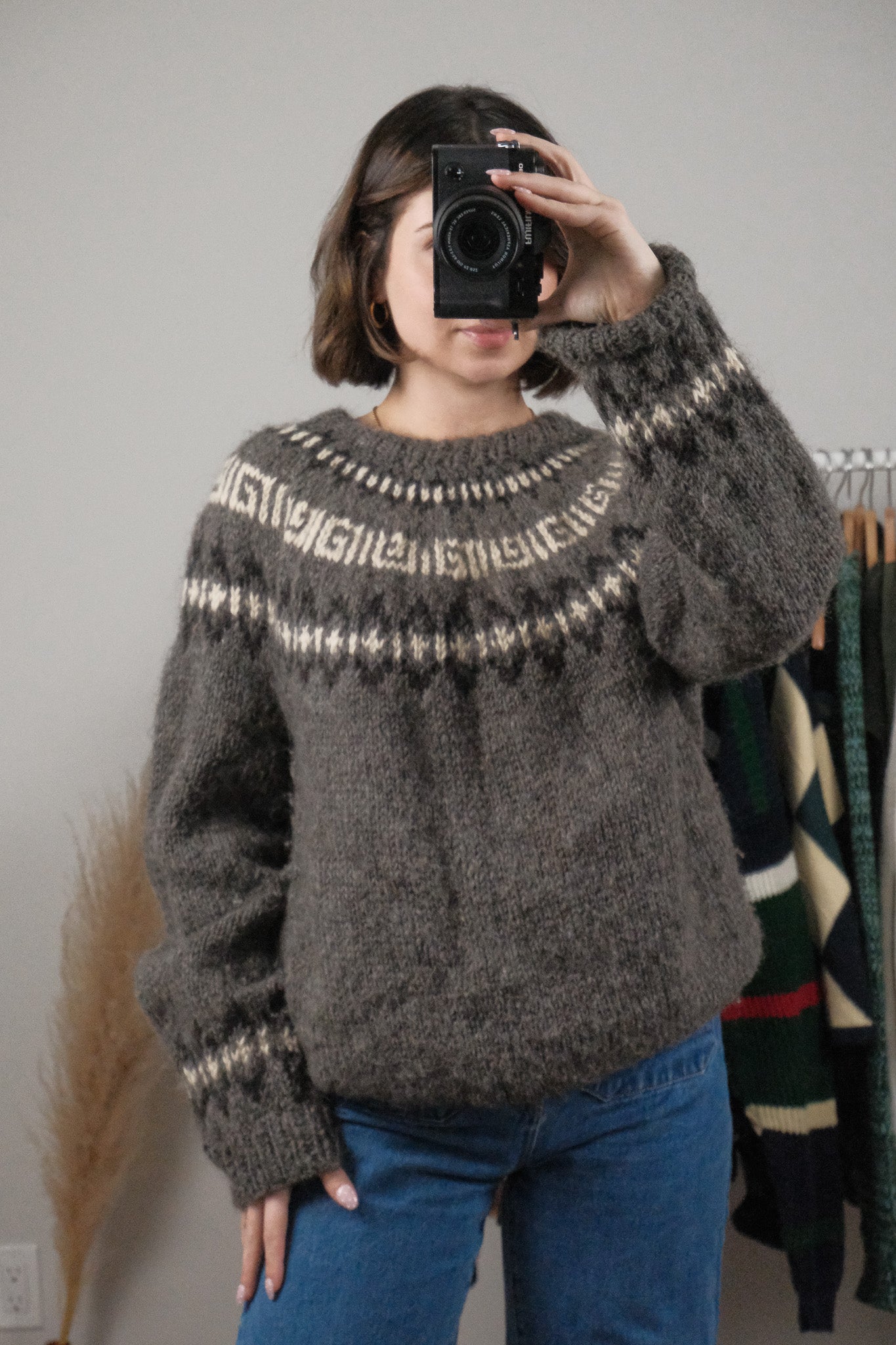 Vintage x Handmade Wool/Mohair Blend Fair Isle Knit (L)