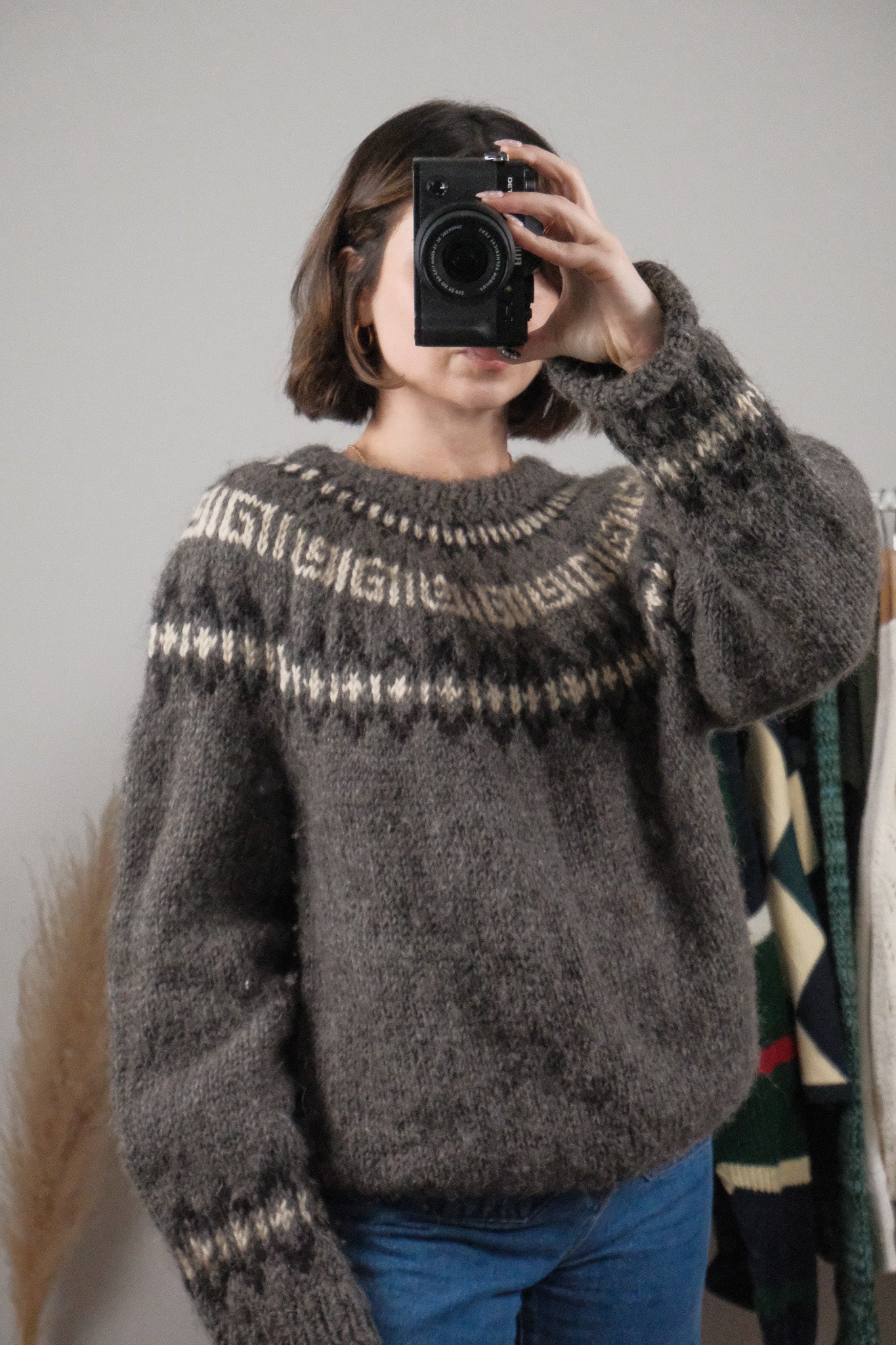 Vintage x Handmade Wool/Mohair Blend Fair Isle Knit (L)