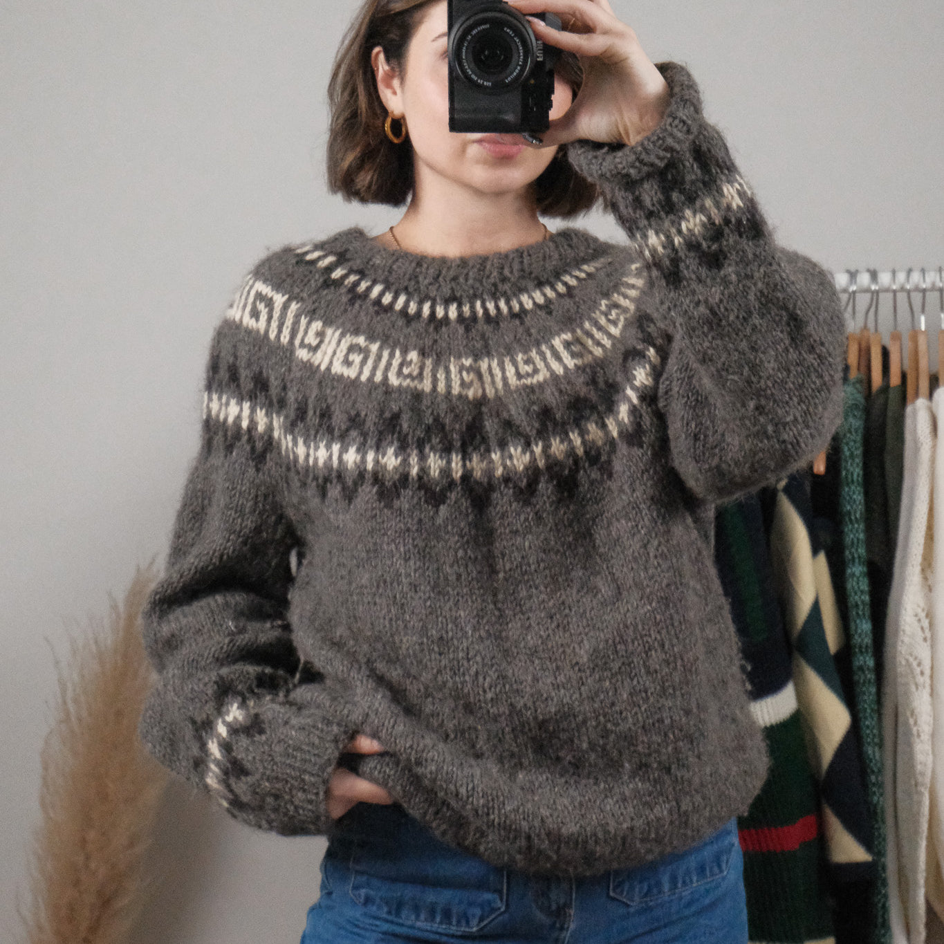 Vintage x Handmade Wool/Mohair Blend Fair Isle Knit (L)