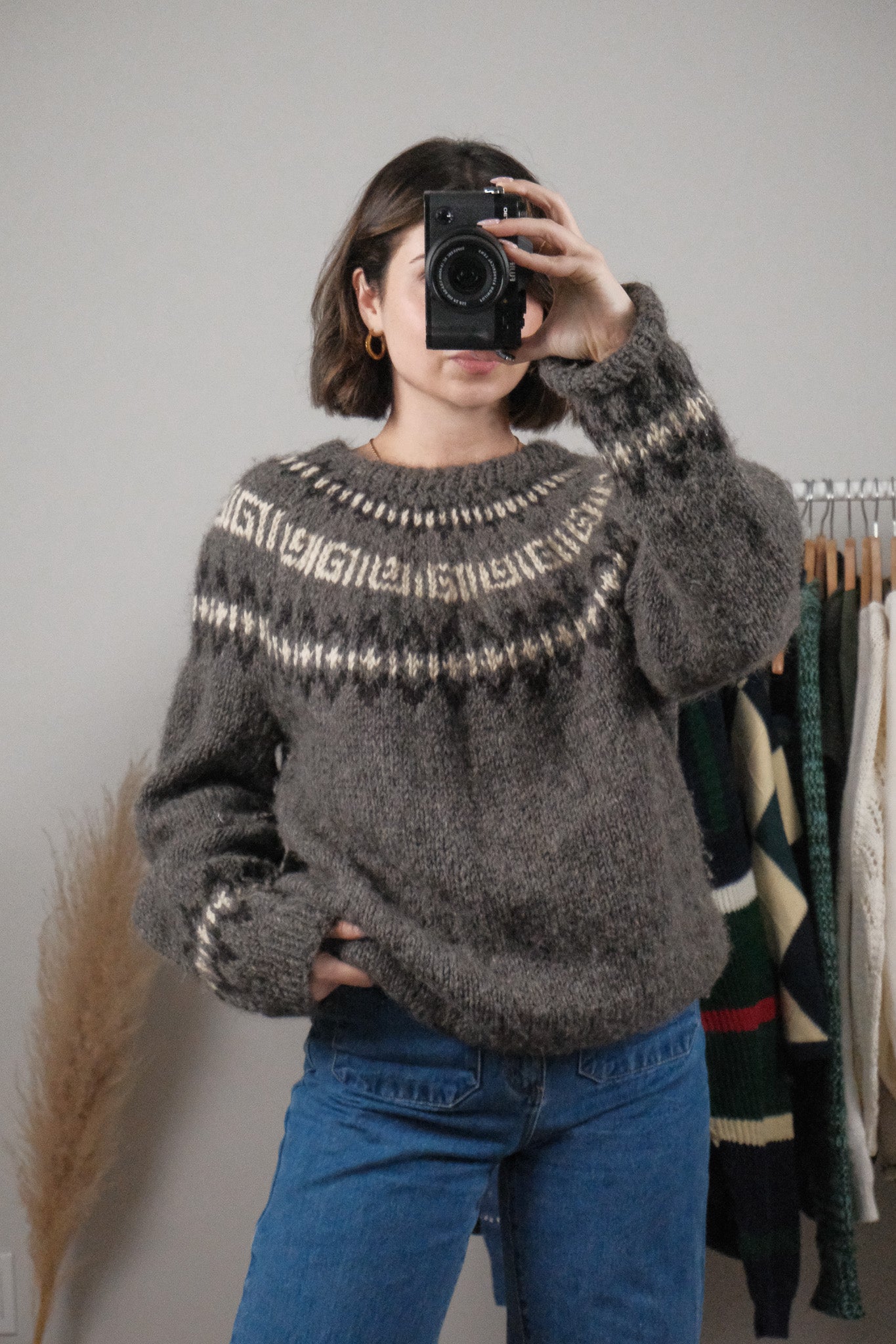 Vintage x Handmade Wool/Mohair Blend Fair Isle Knit (L)