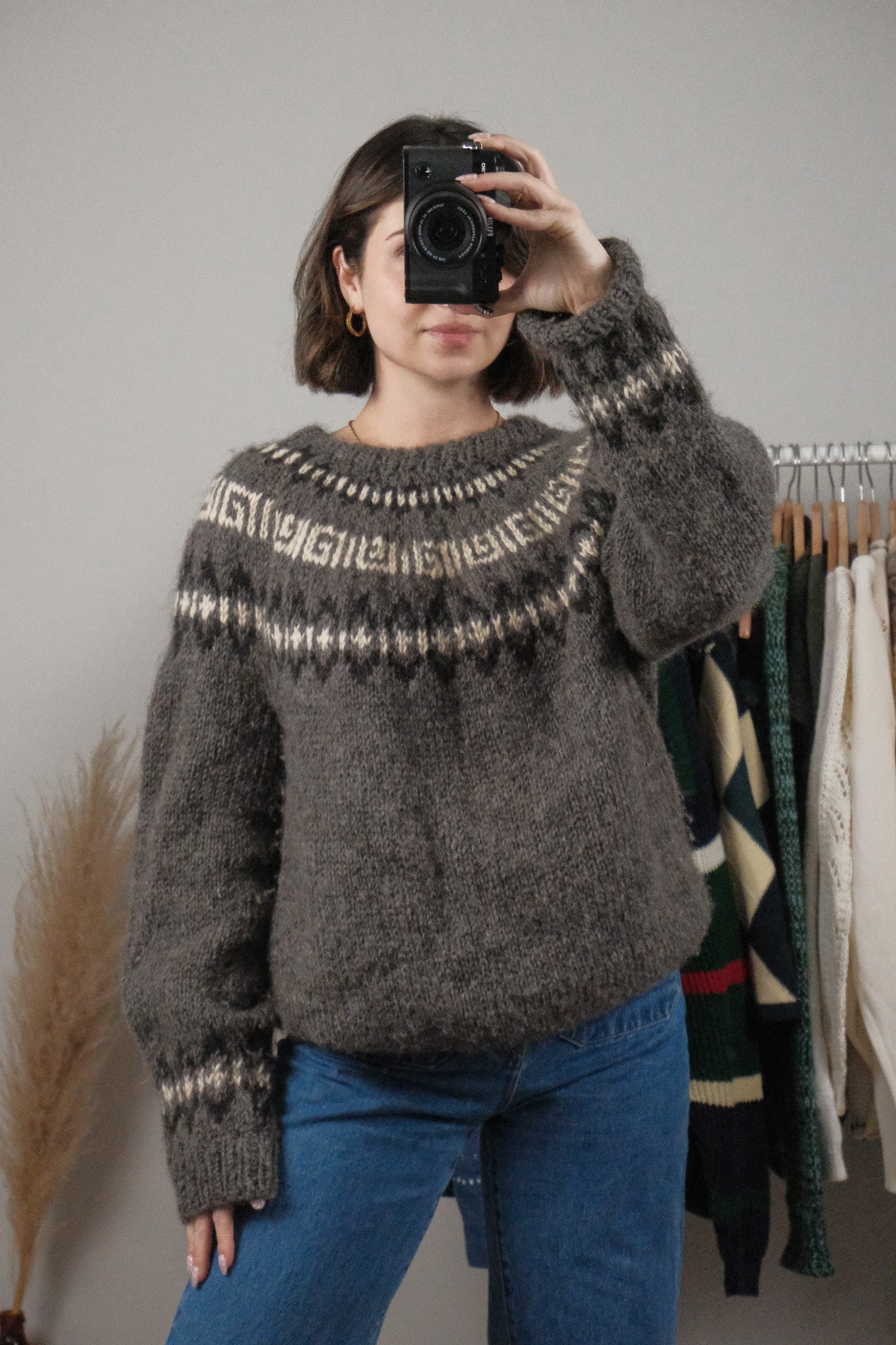 Vintage x Handmade Wool/Mohair Blend Fair Isle Knit (L)