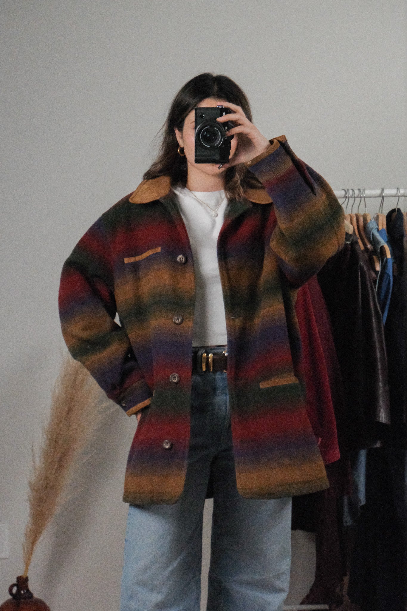 Vintage x 90s Eddie Bauer Wool Blend Multicolour Coat (L)