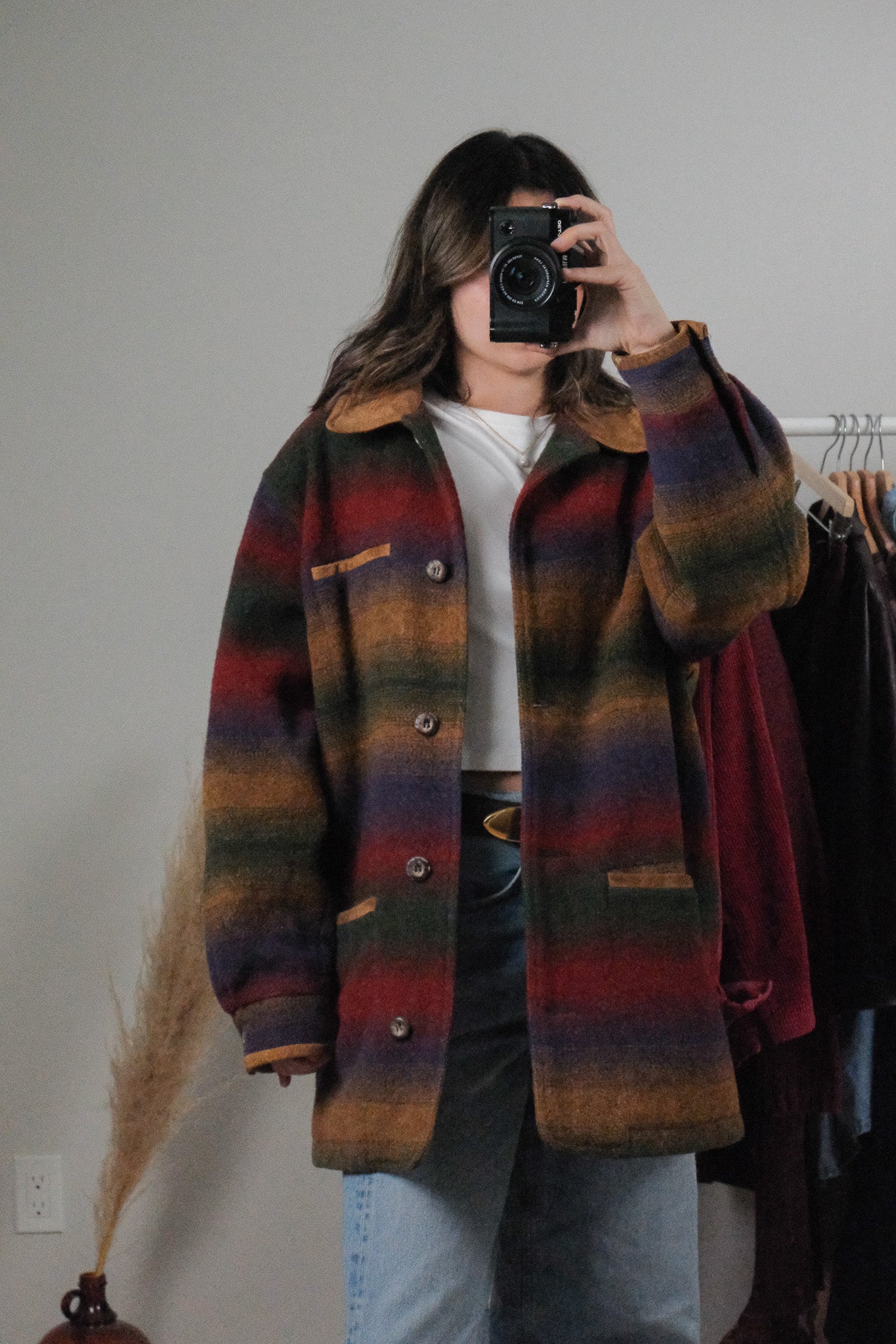 Vintage x 90s Eddie Bauer Wool Blend Multicolour Coat (L)