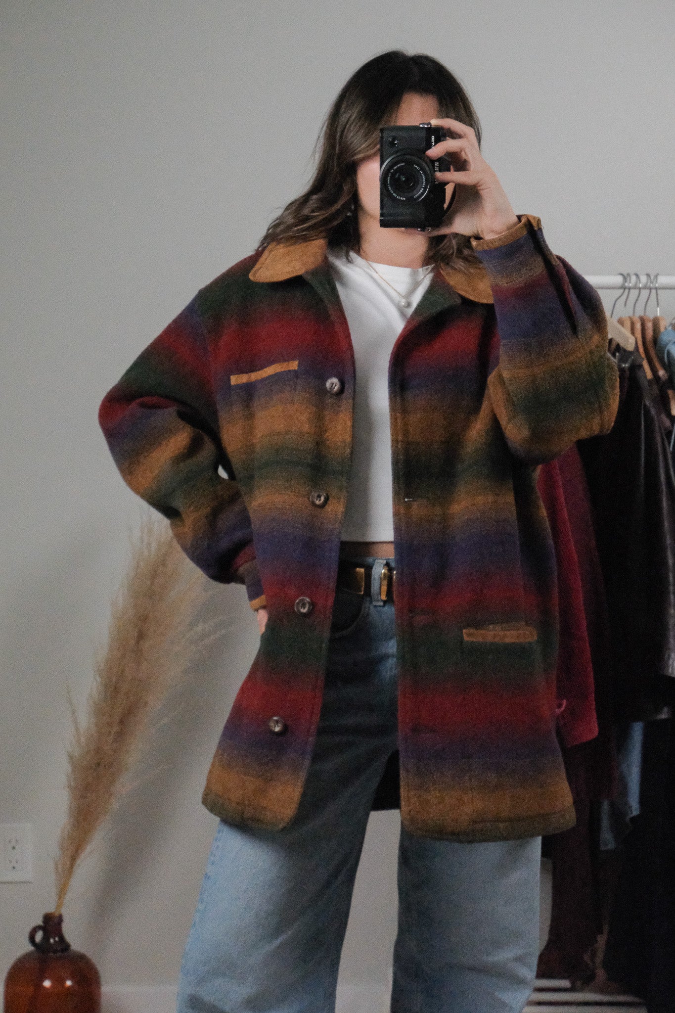 Vintage x 90s Eddie Bauer Wool Blend Multicolour Coat (L)