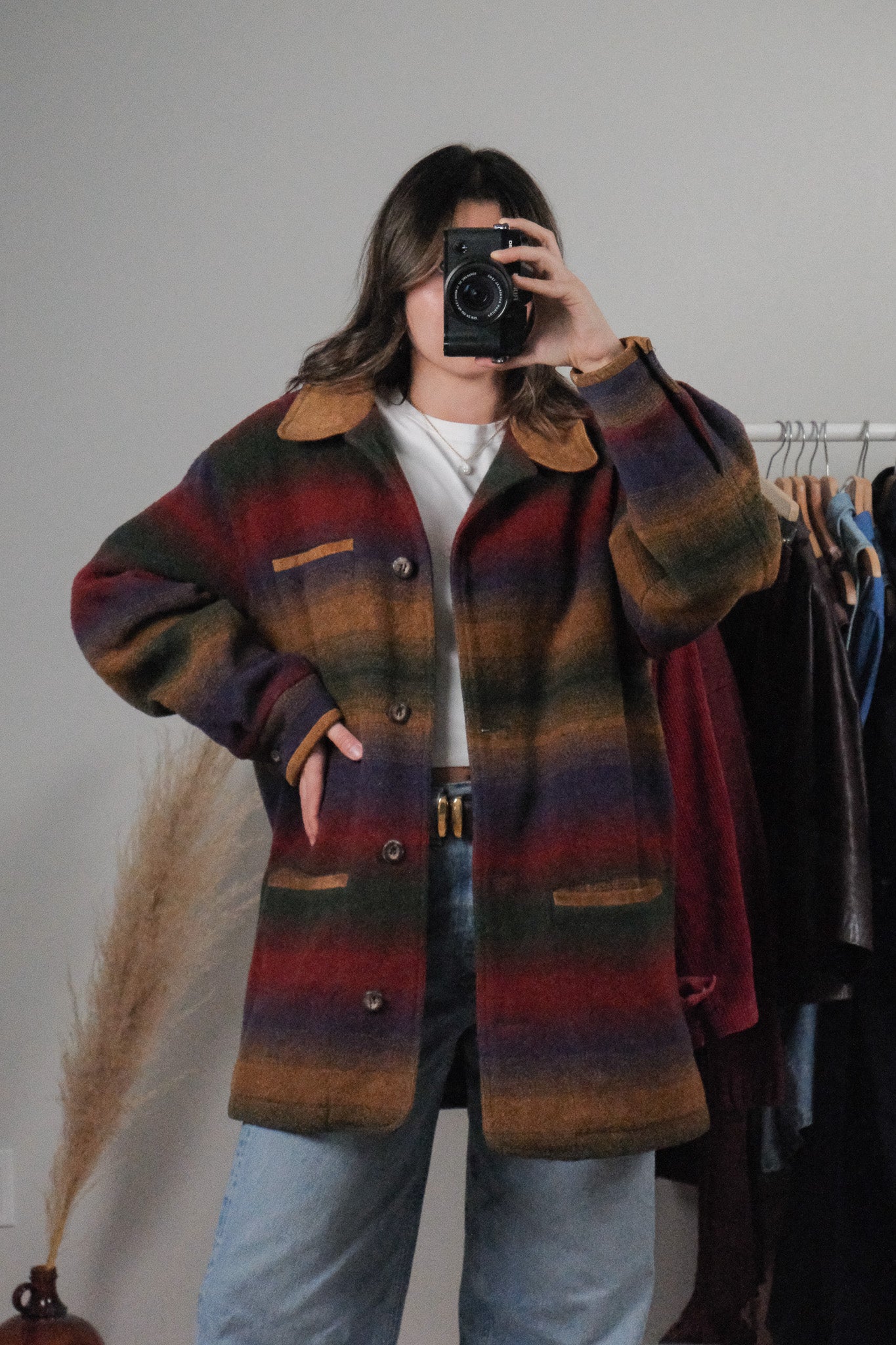 Vintage x 90s Eddie Bauer Wool Blend Multicolour Coat (L)