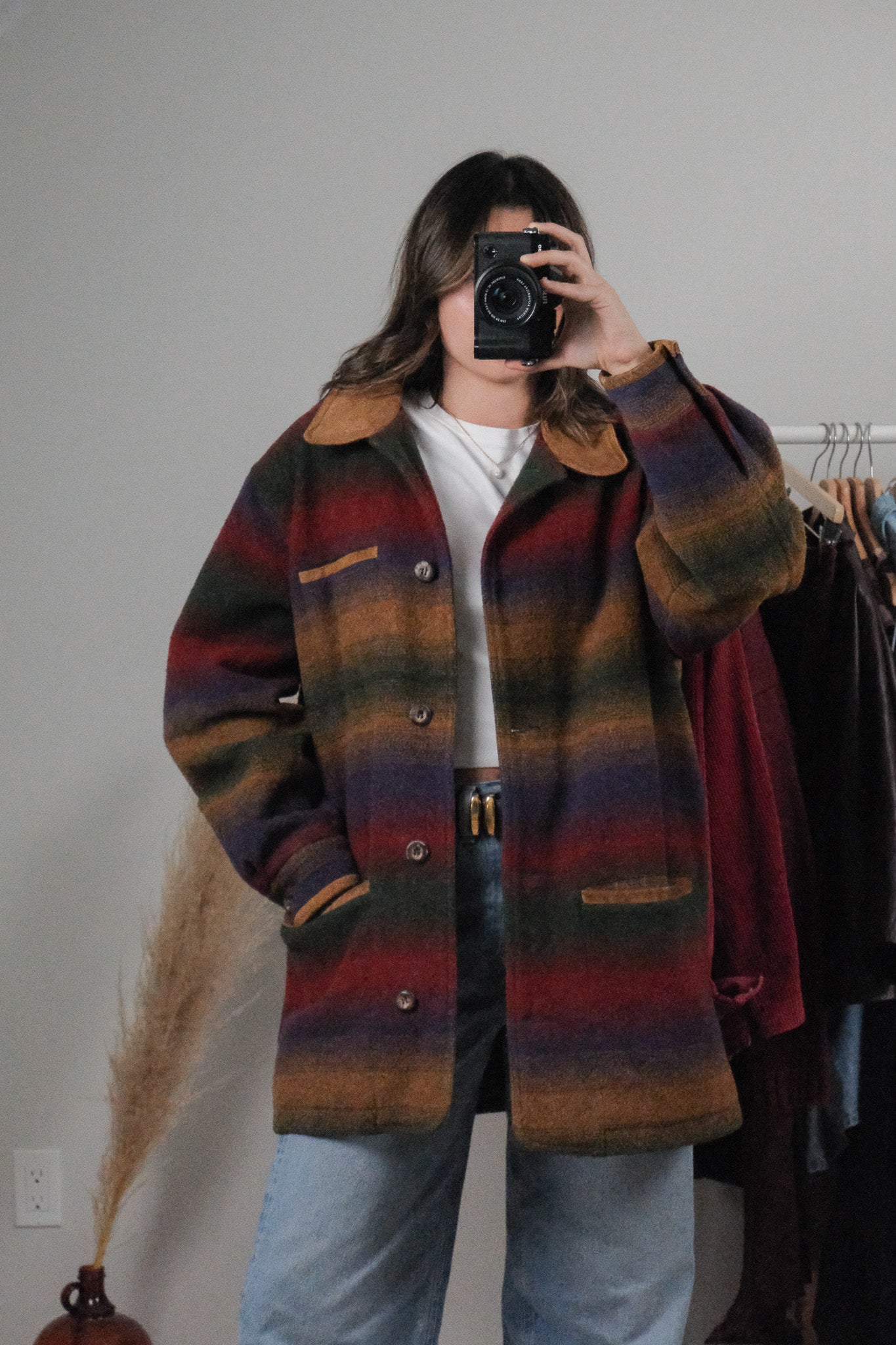 Vintage x 90s Eddie Bauer Wool Blend Multicolour Coat (L)