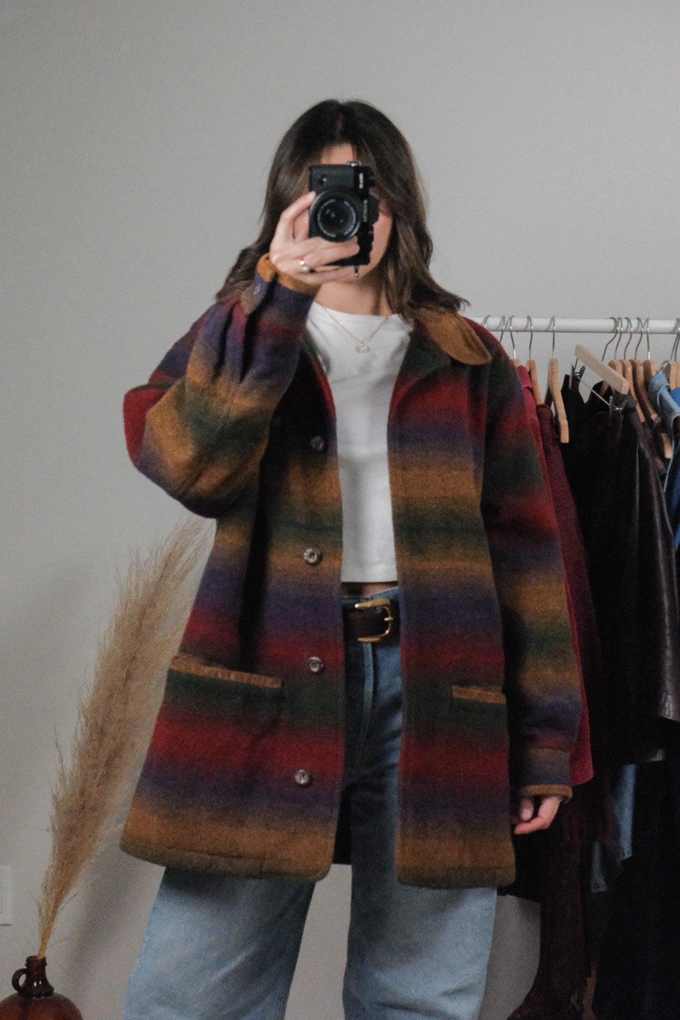 Vintage x 90s Eddie Bauer Wool Blend Multicolour Coat (L)
