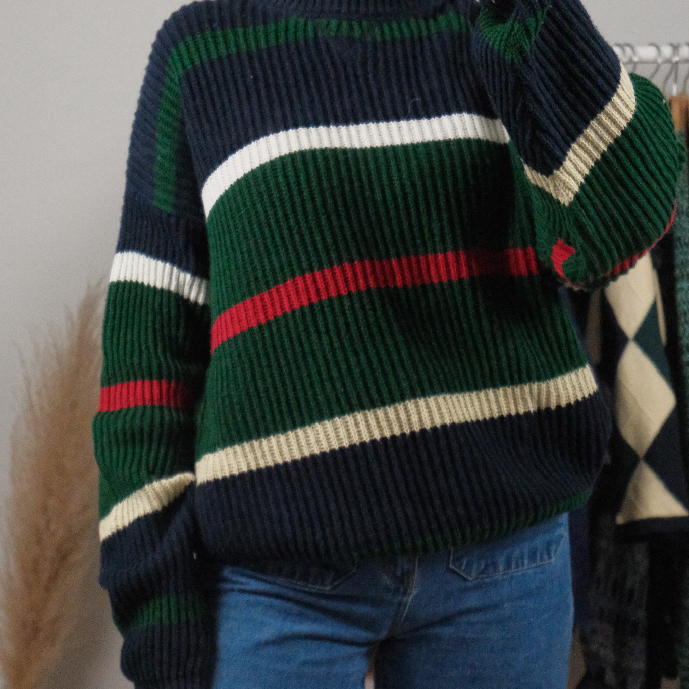 Vintage x Striped Chunky Knit (L)
