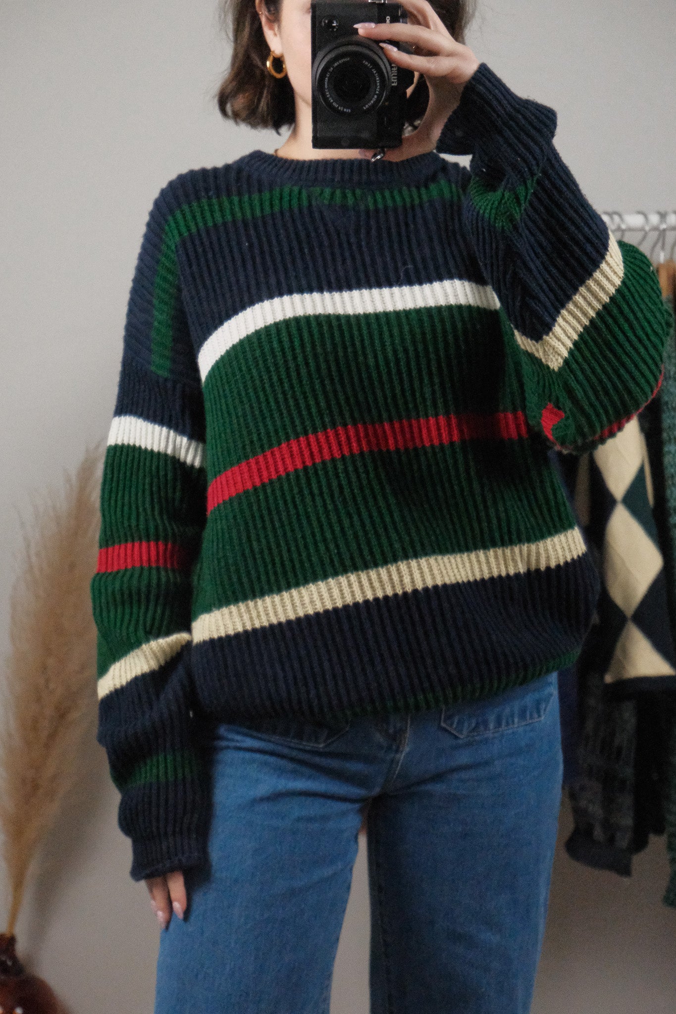 Vintage x Striped Chunky Knit (L)