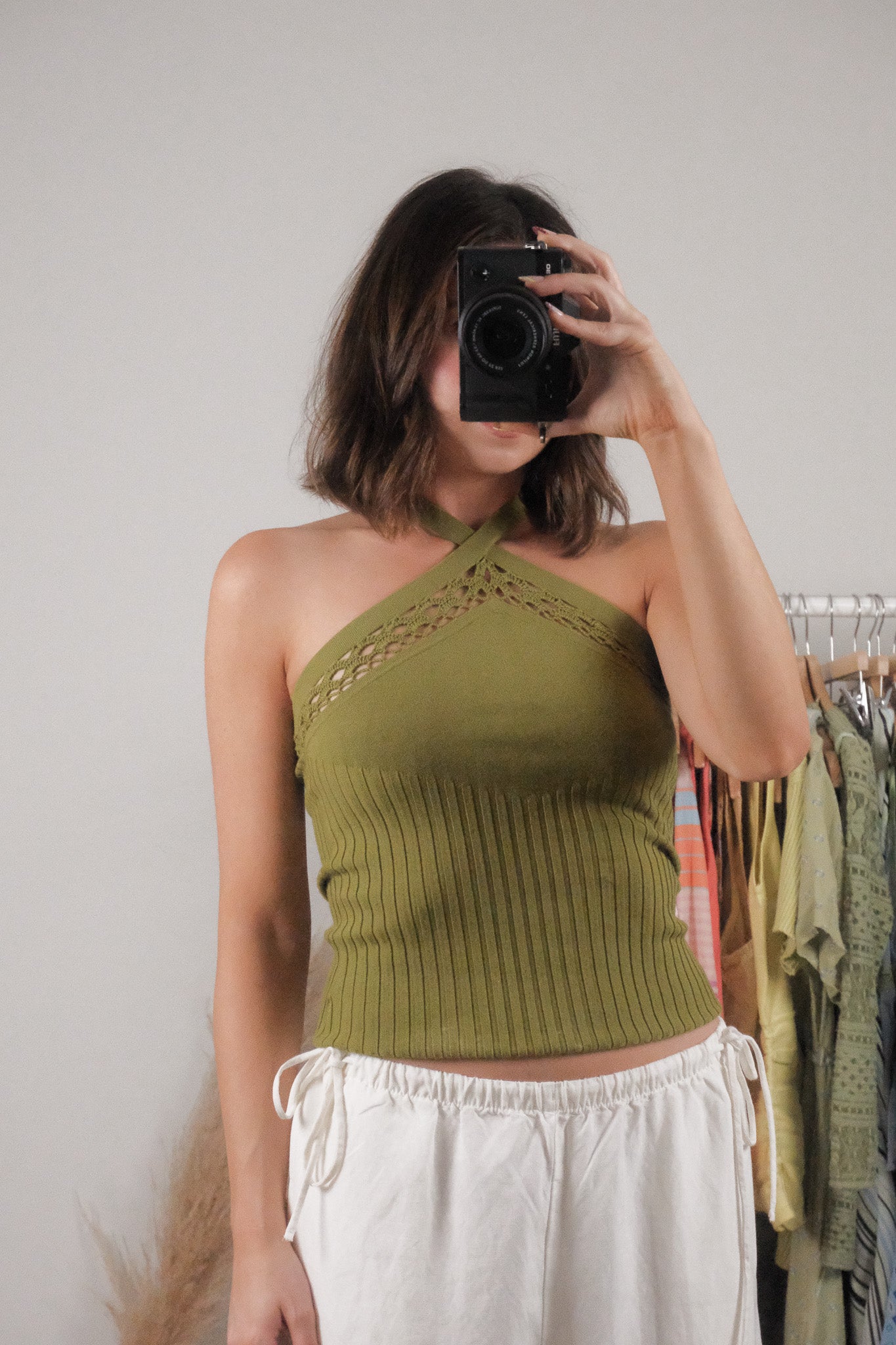 Vintage x Halter Crochet Top (S)