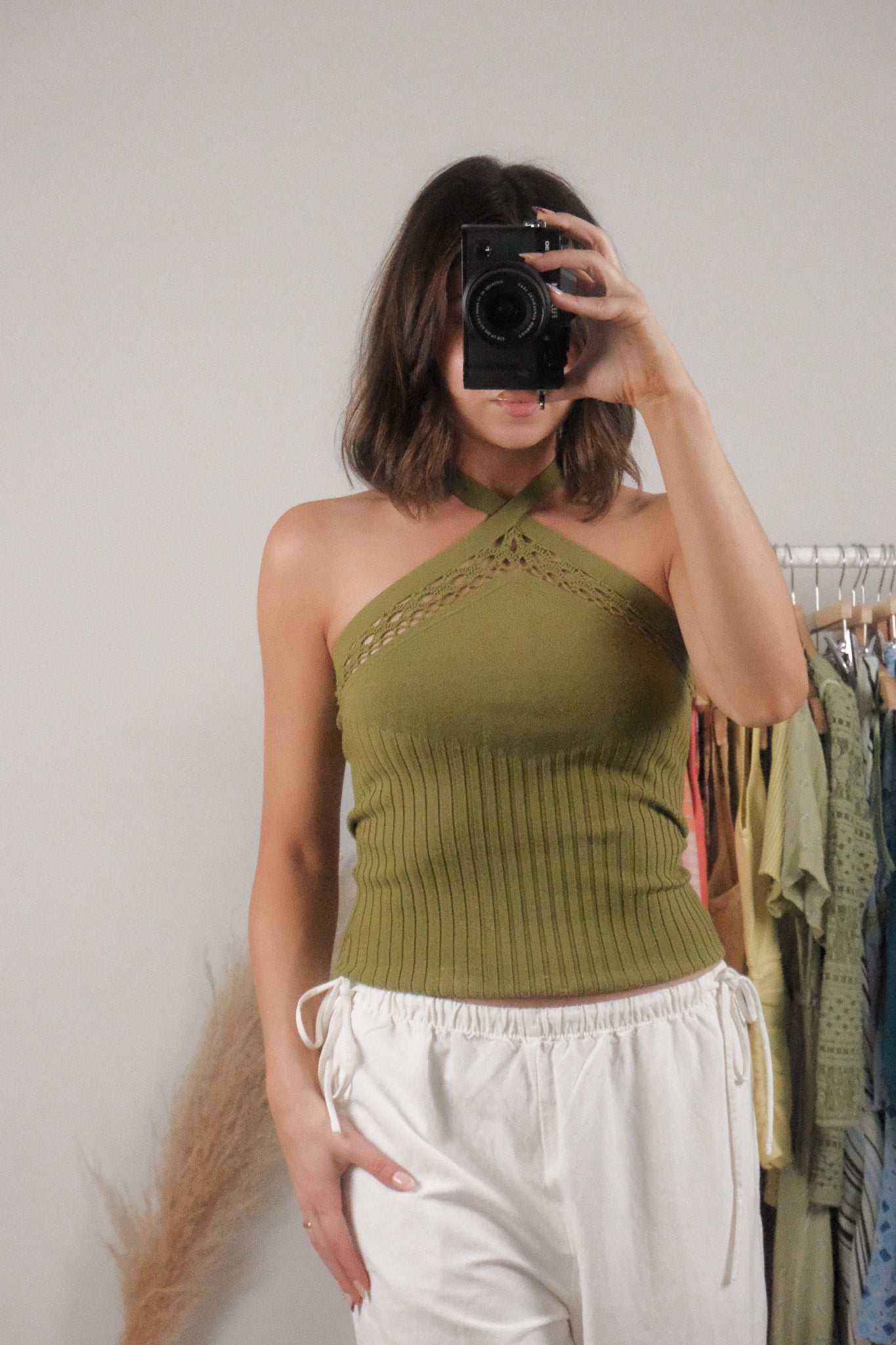 Vintage x Halter Crochet Top (S)