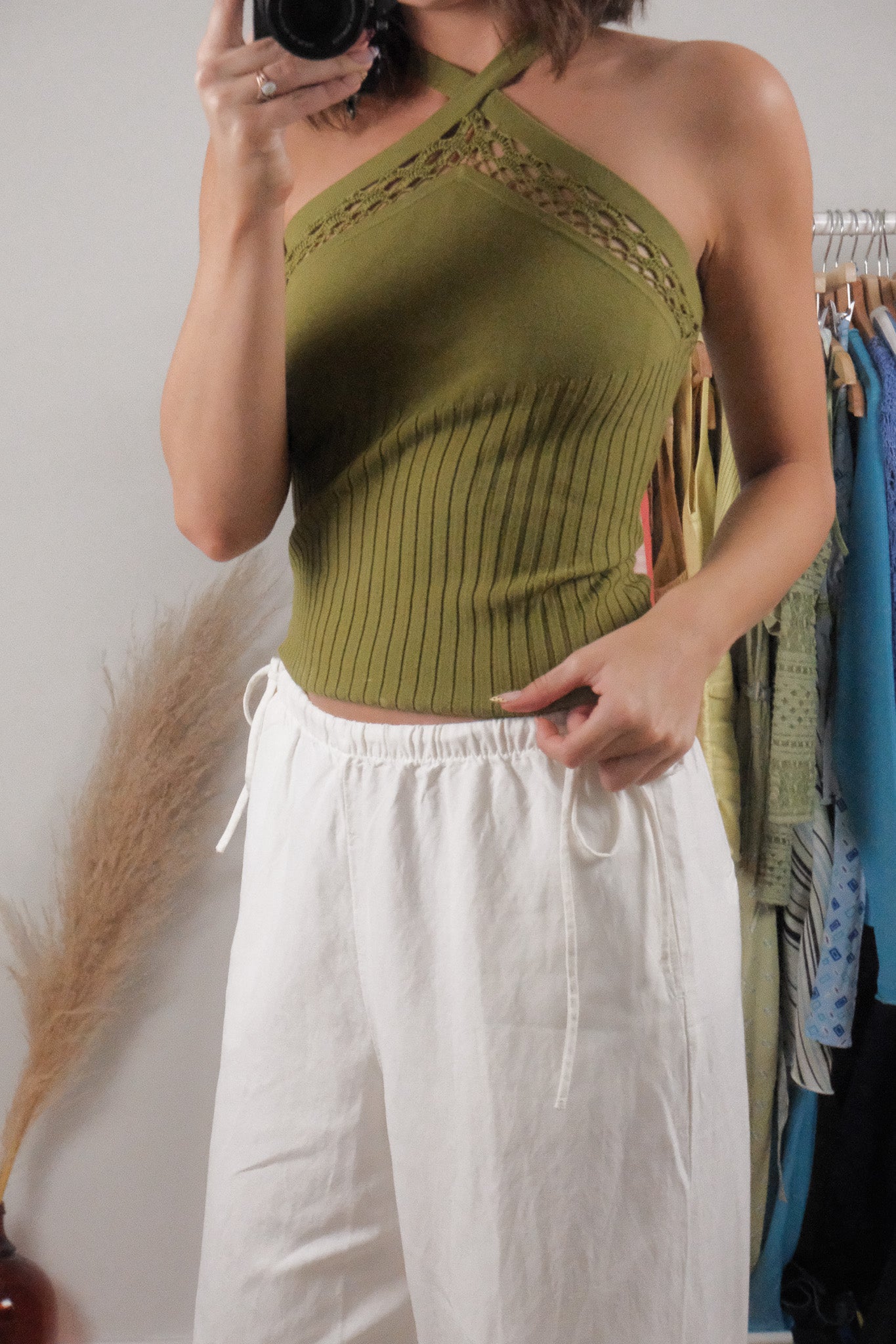 Vintage x Halter Crochet Top (S)