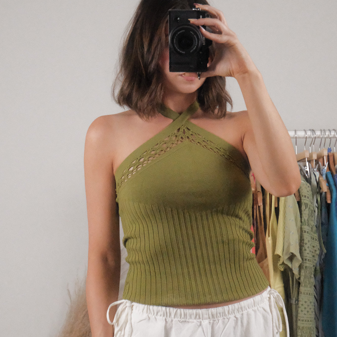 Vintage x Halter Crochet Top (S)