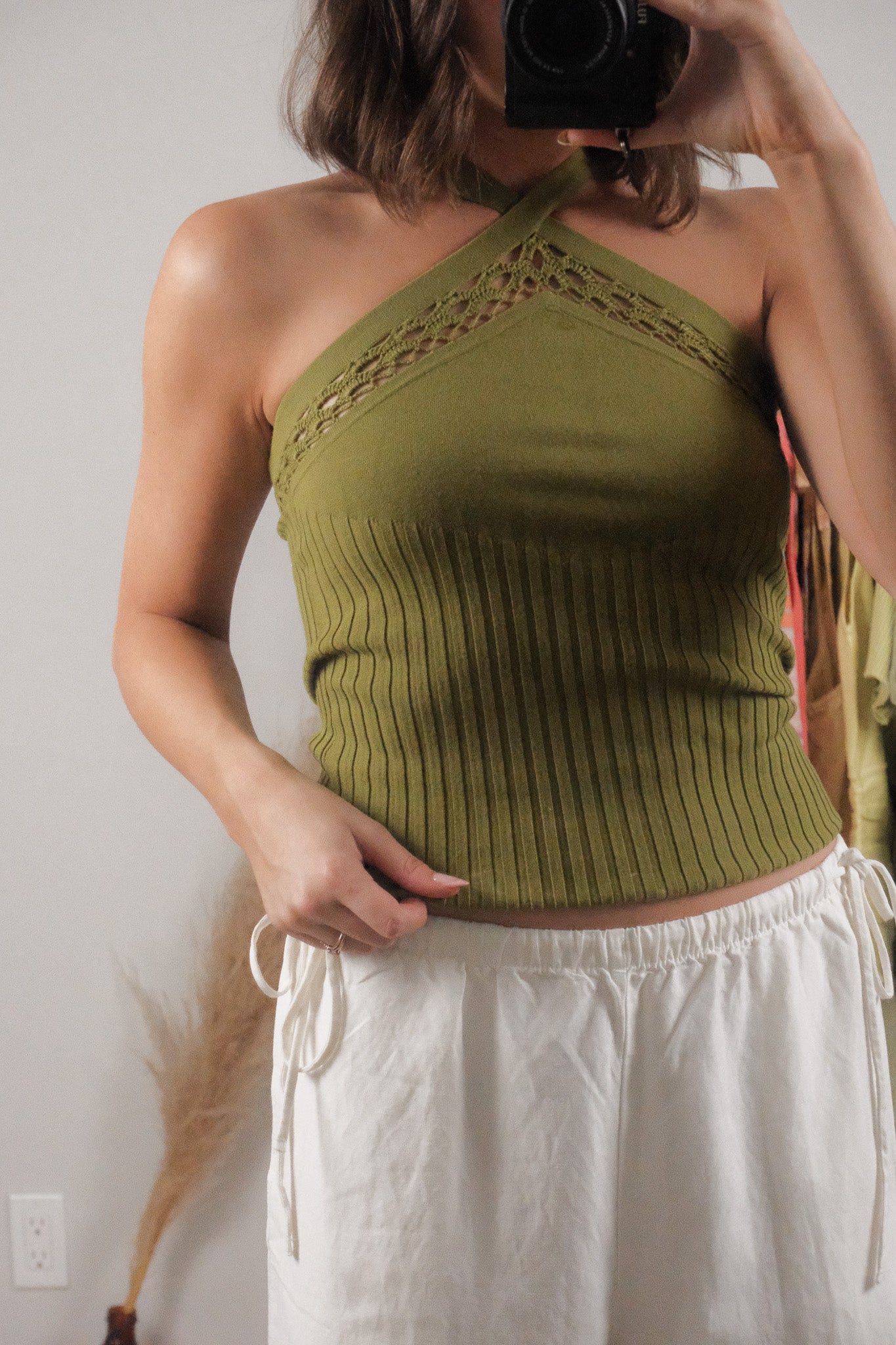 Vintage x Halter Crochet Top (S)