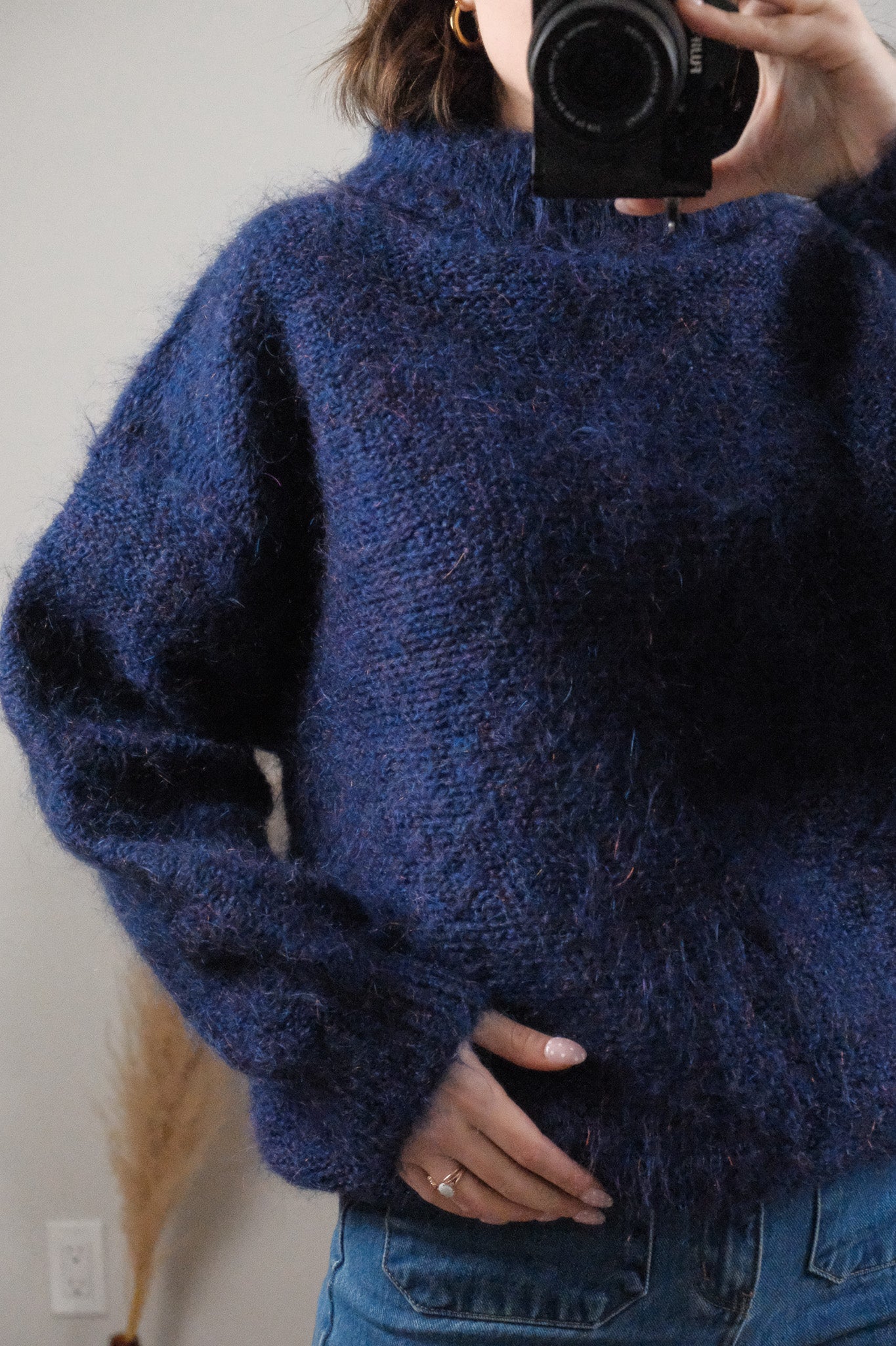 Vintage x Handmade Wool & Mohair Turtleneck Sweater (L)
