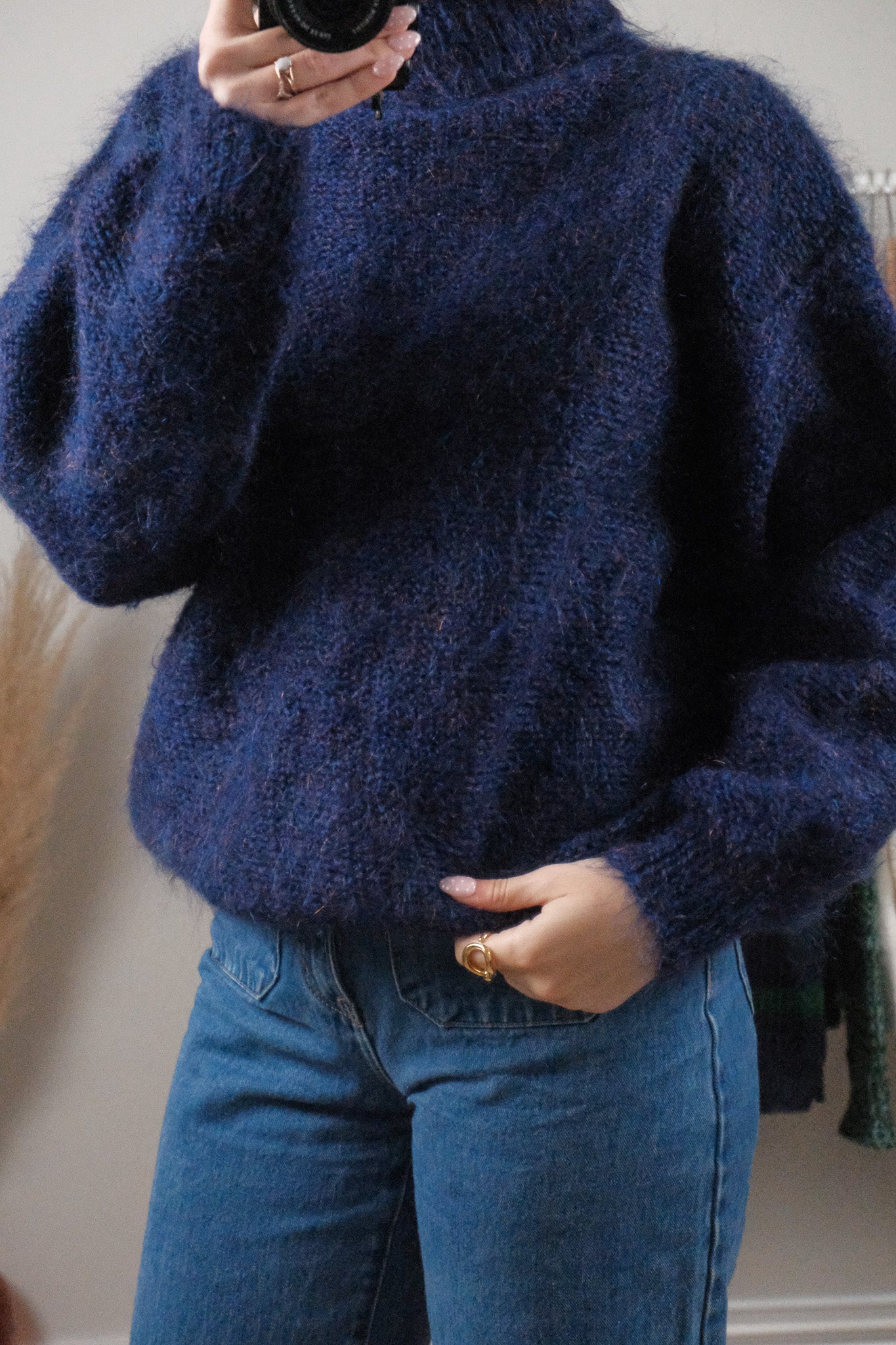 Vintage x Handmade Wool & Mohair Turtleneck Sweater (L)