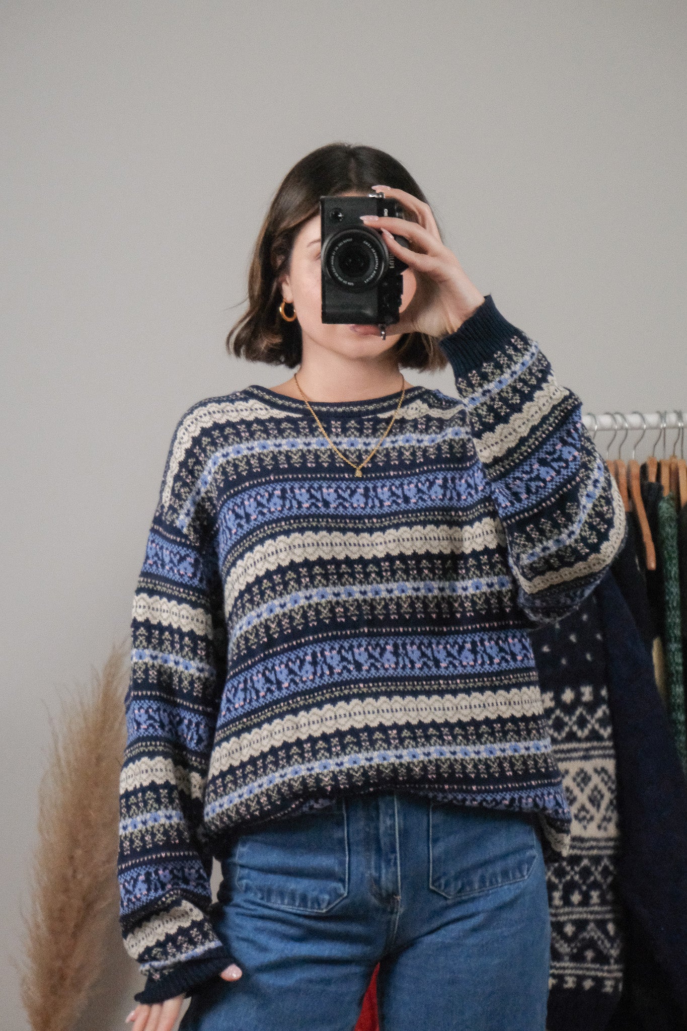 Made in Canada x Vintage x Cotton Textured/Patterned Sweater (L)