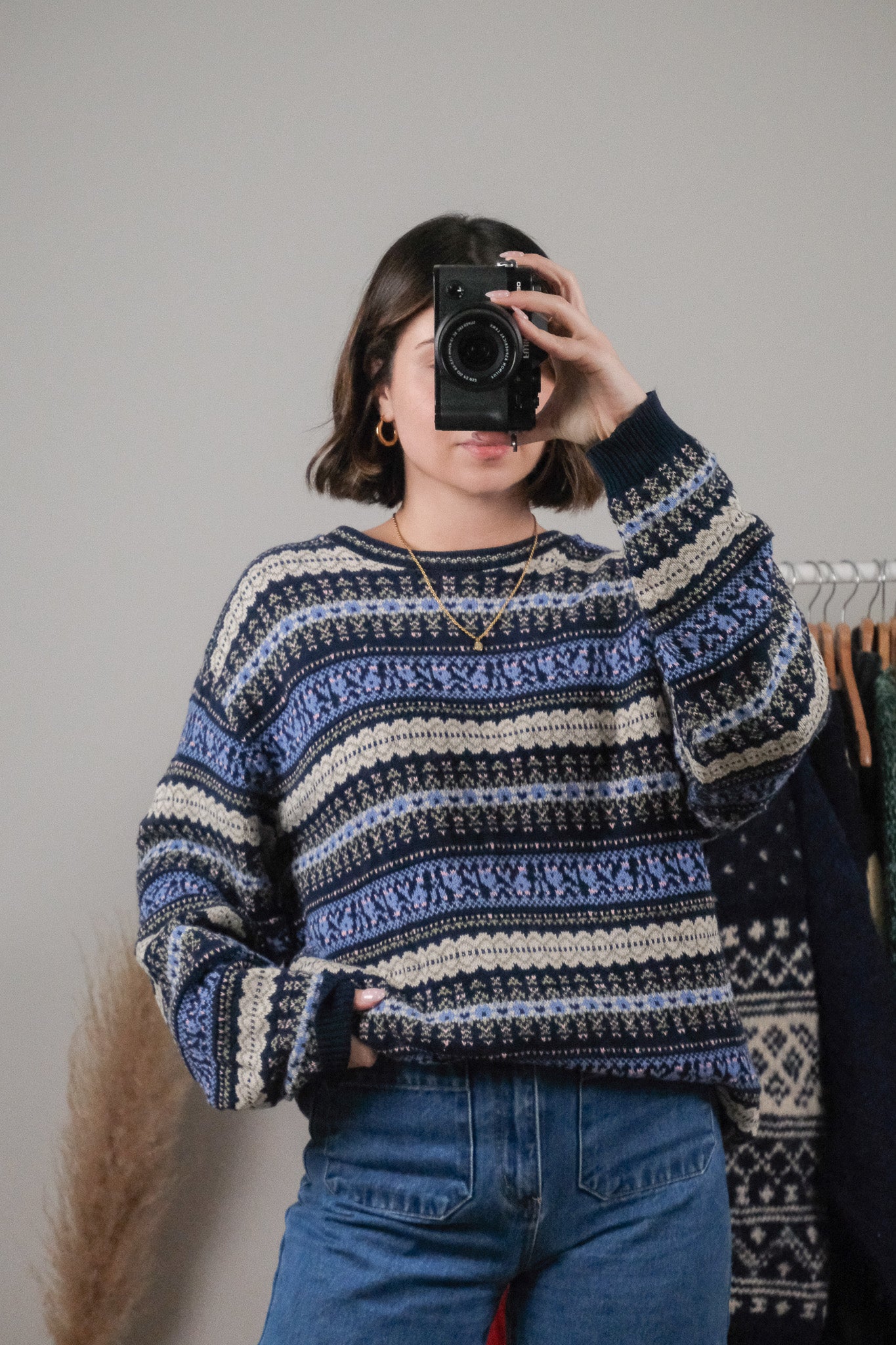 Made in Canada x Vintage x Cotton Textured/Patterned Sweater (L)