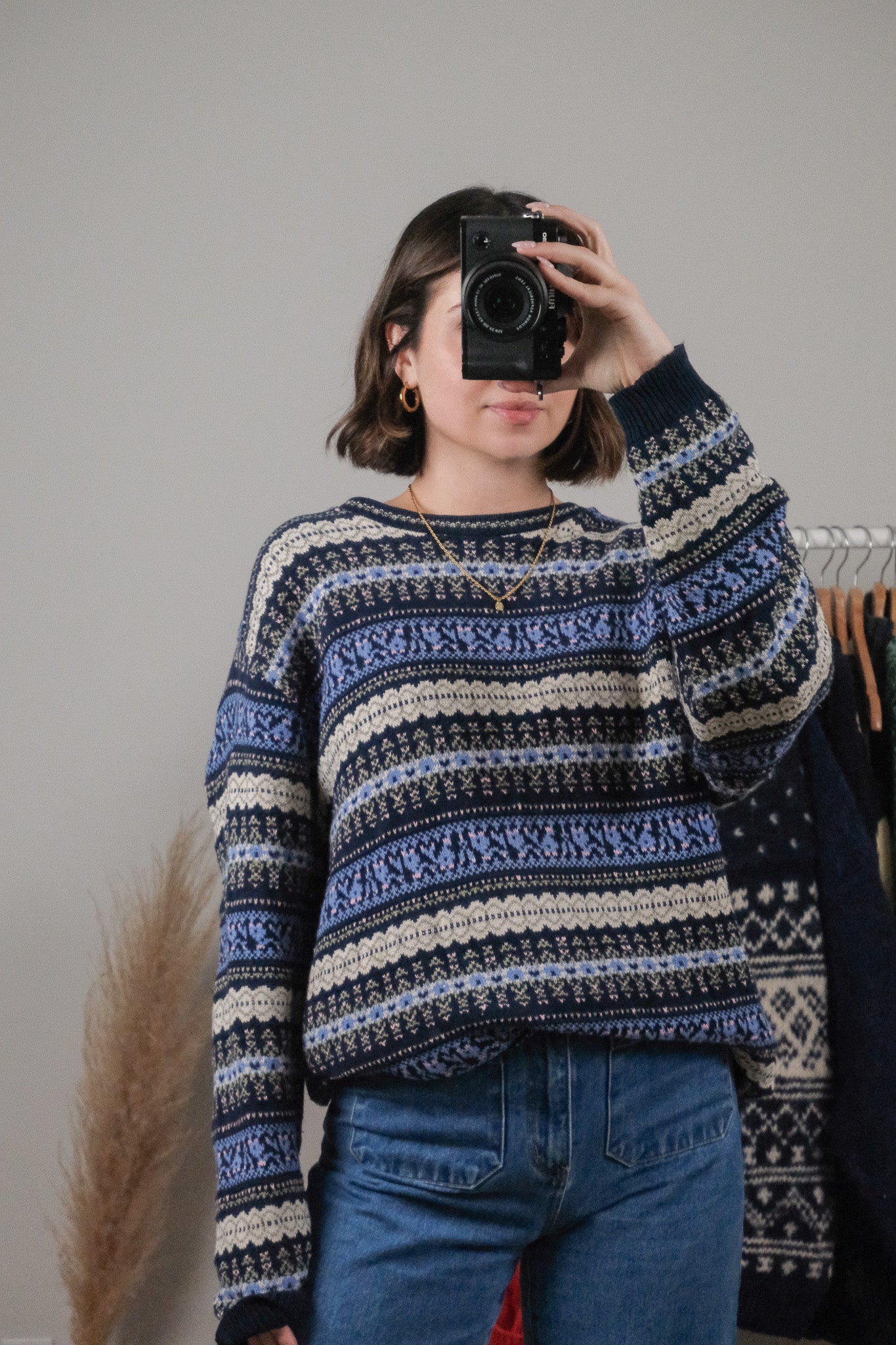 Made in Canada x Vintage x Cotton Textured/Patterned Sweater (L)