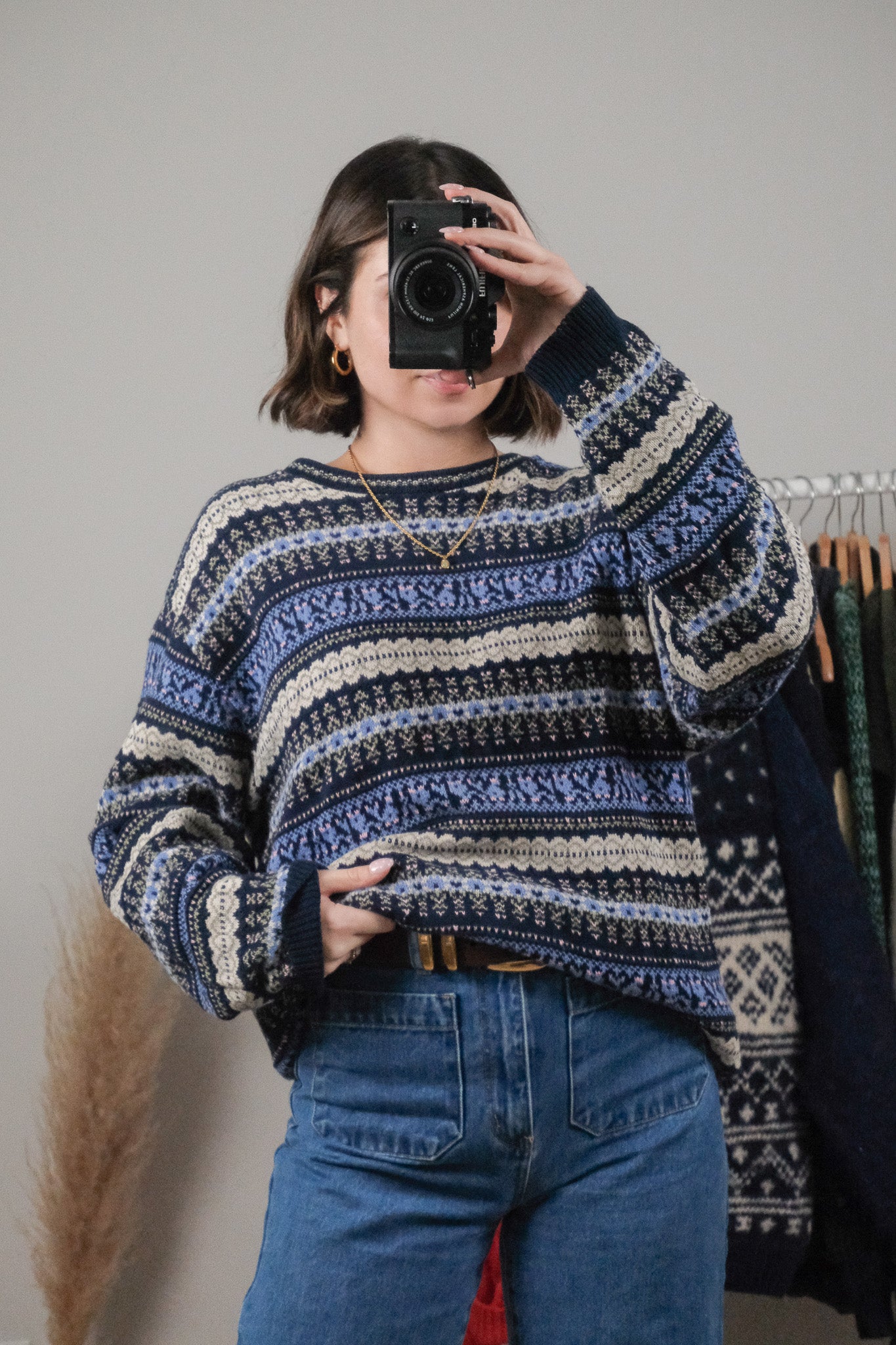 Made in Canada x Vintage x Cotton Textured/Patterned Sweater (L)