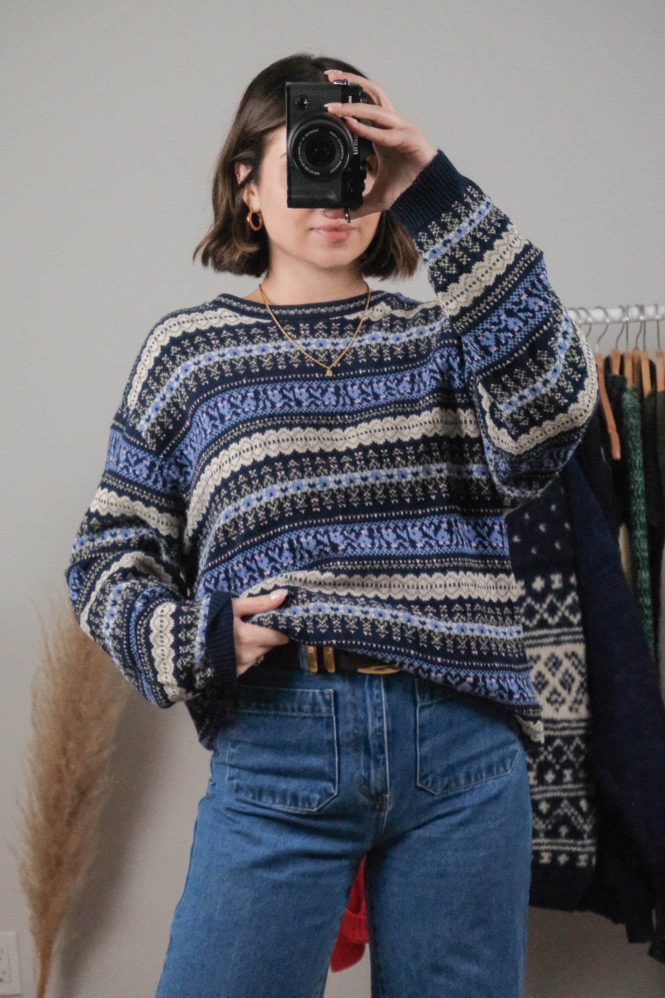 Made in Canada x Vintage x Cotton Textured/Patterned Sweater (L)