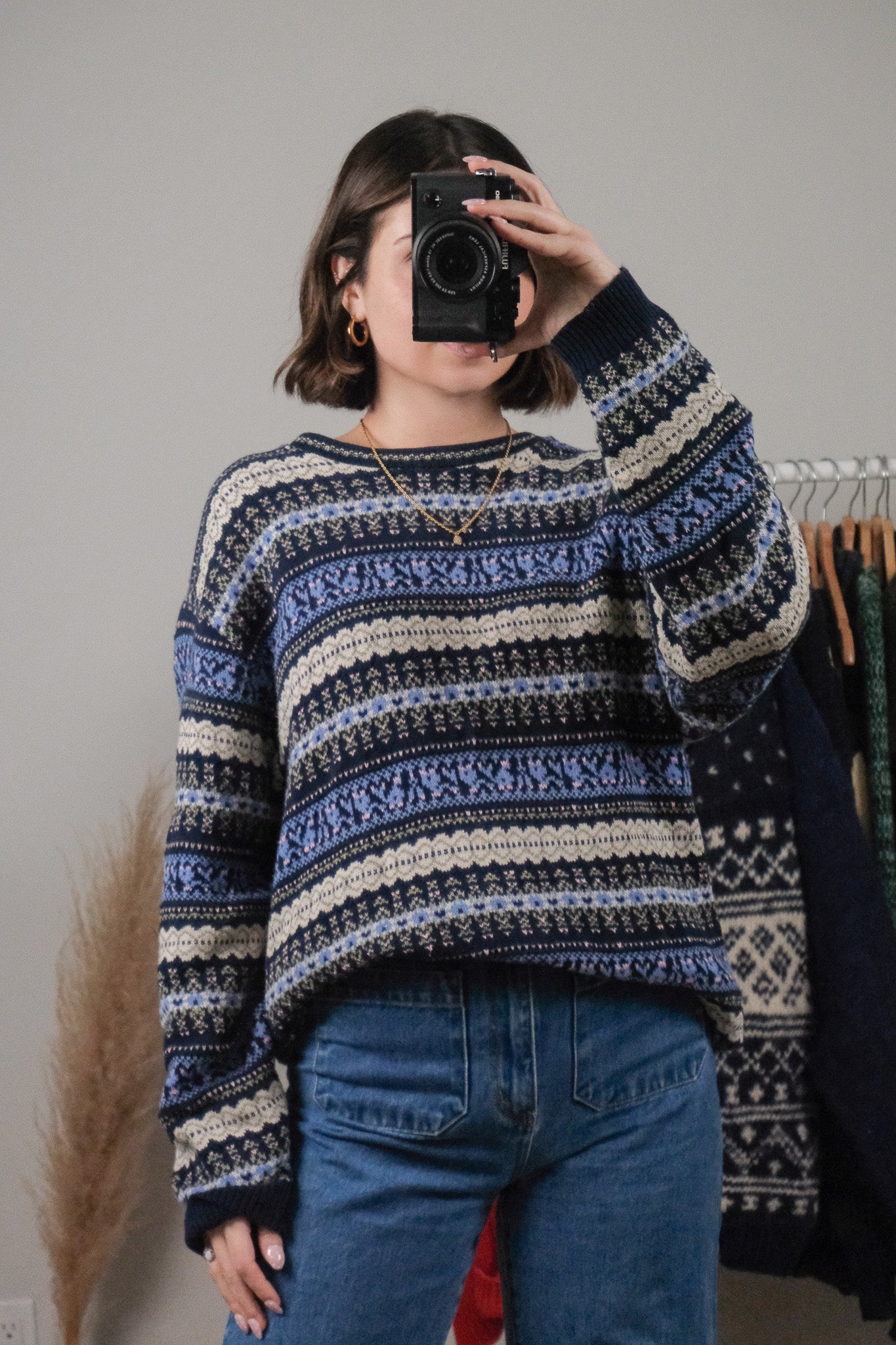 Made in Canada x Vintage x Cotton Textured/Patterned Sweater (L)