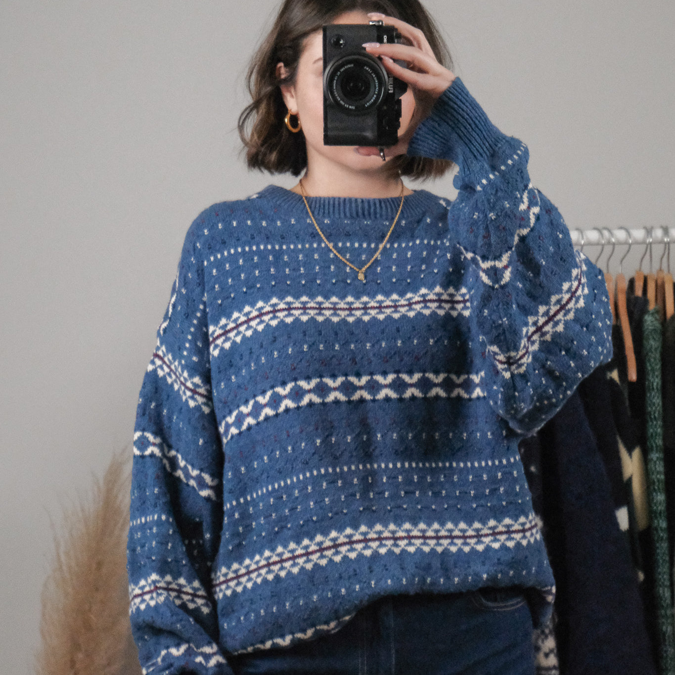 Made in USA x Vintage x Cotton Textured/Patterned Sweater (XL/XXL)