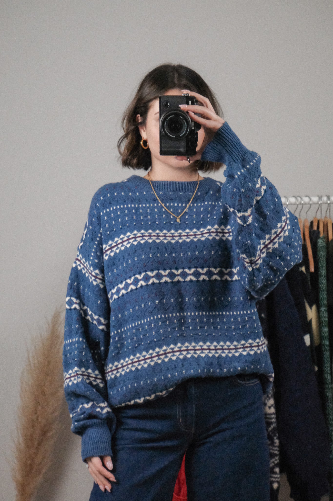 Made in USA x Vintage x Cotton Textured/Patterned Sweater (XL/XXL)