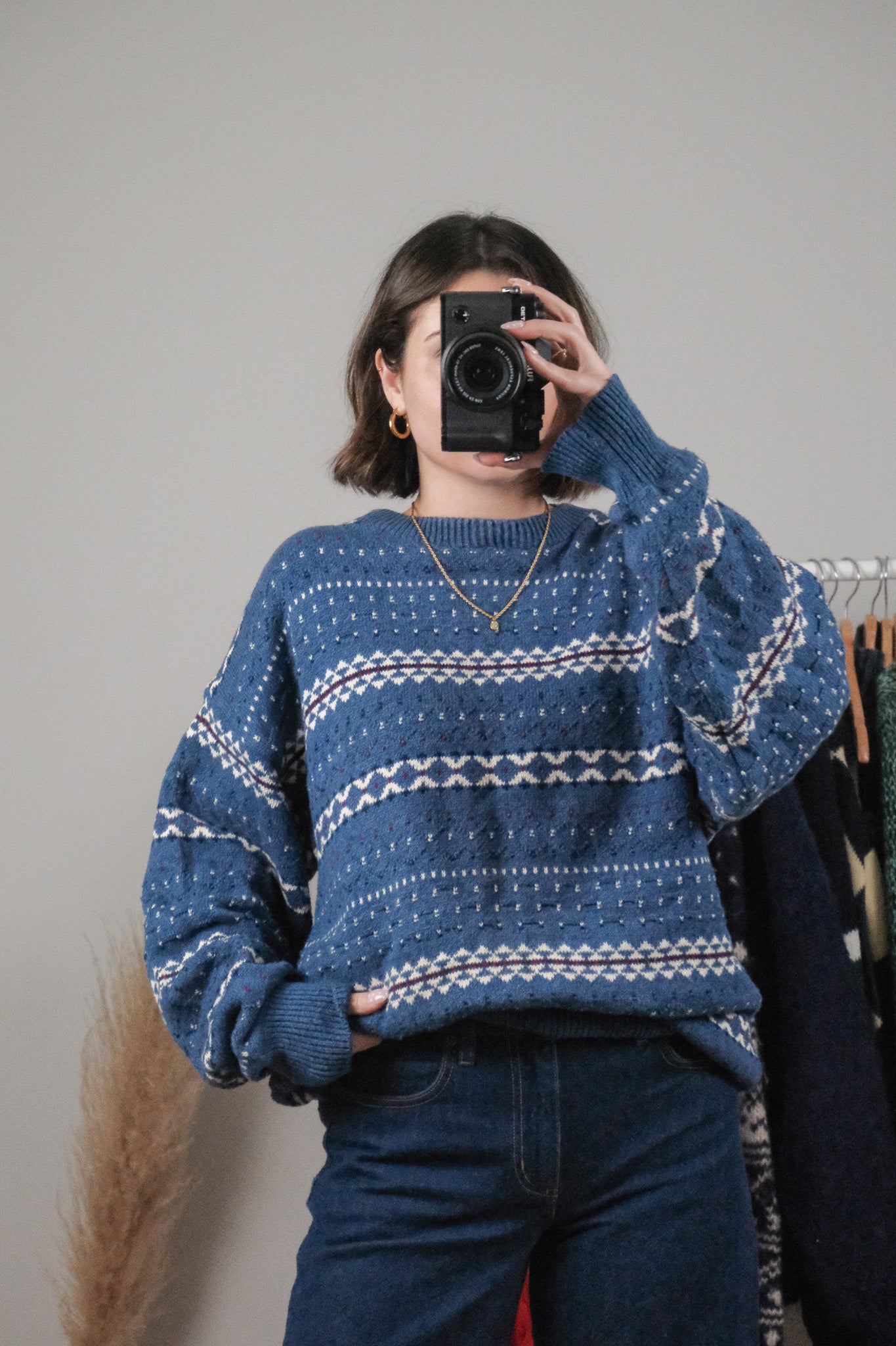 Made in USA x Vintage x Cotton Textured/Patterned Sweater (XL/XXL)