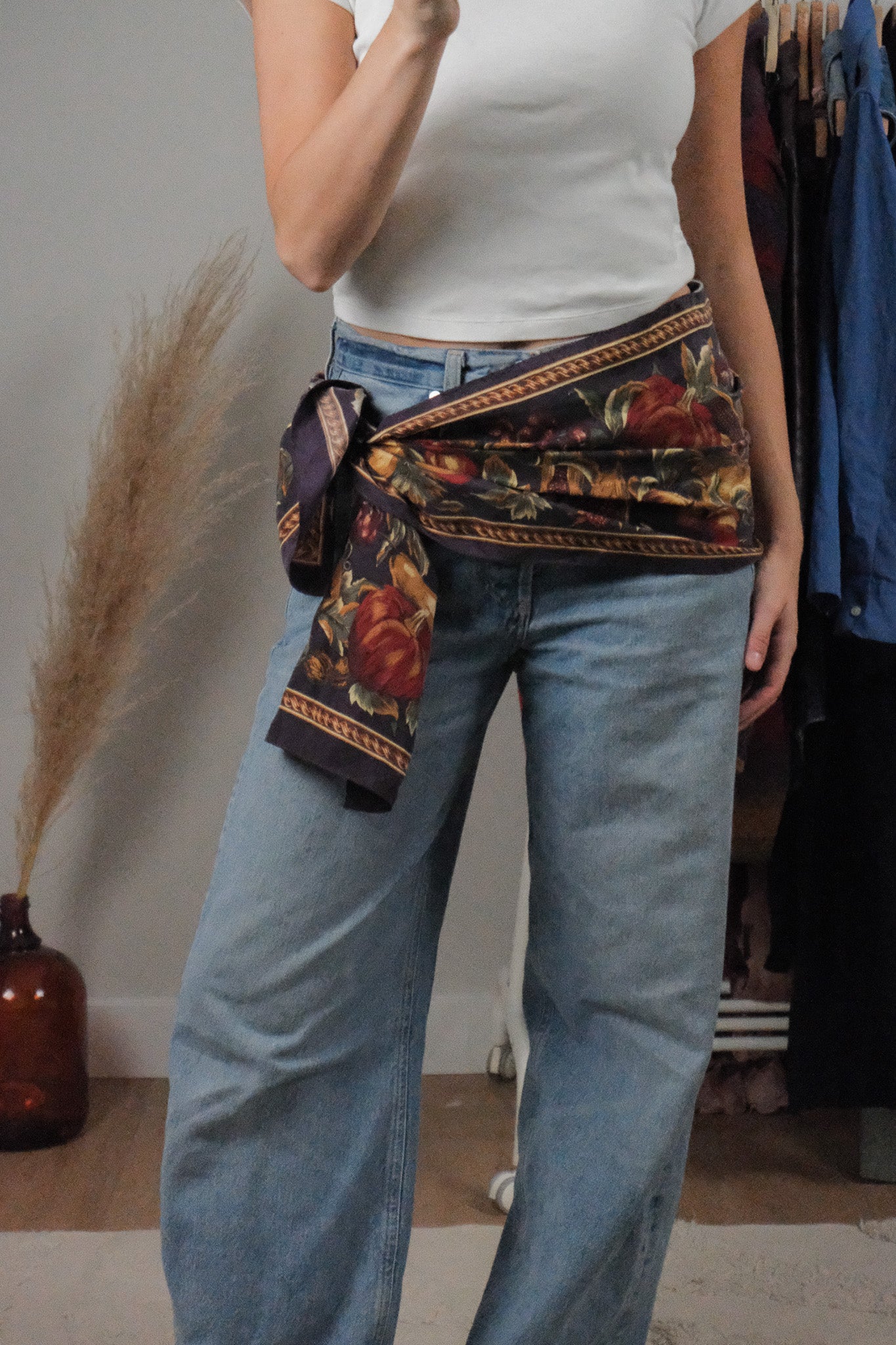 Vintage x Silk Patterned Scarf